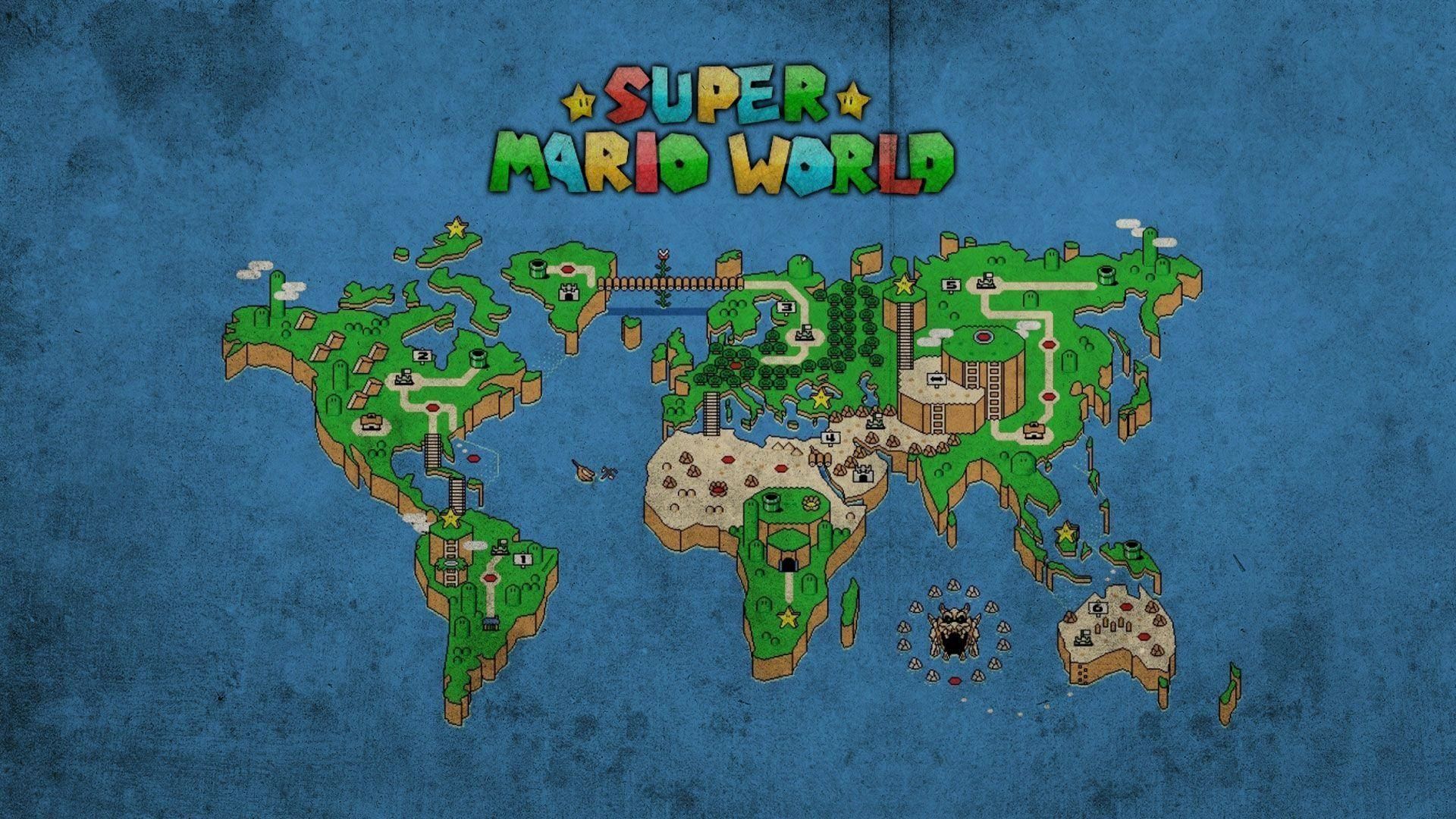Mappa mondo Super Mario World, 1920x1080 Full HD, Desktop