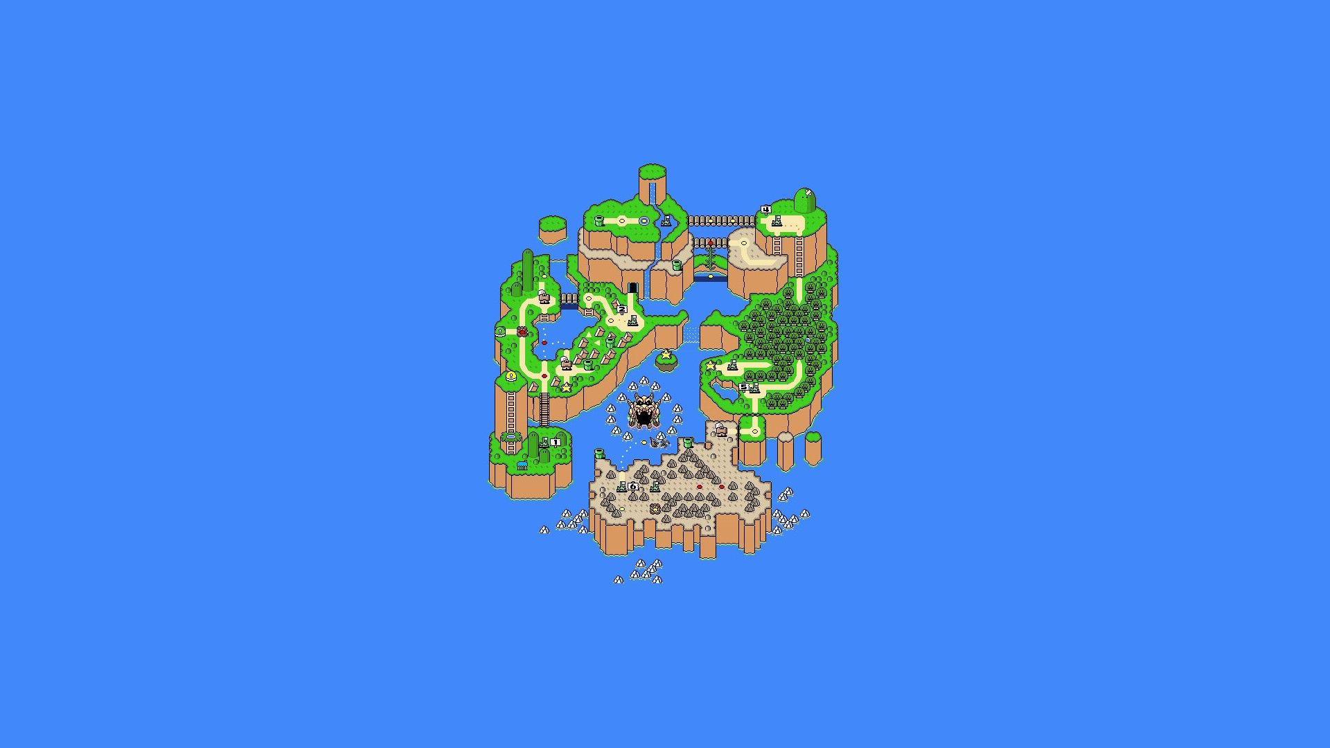 Mappa mondo Super Mario World, 1920x1080 Full HD, Desktop