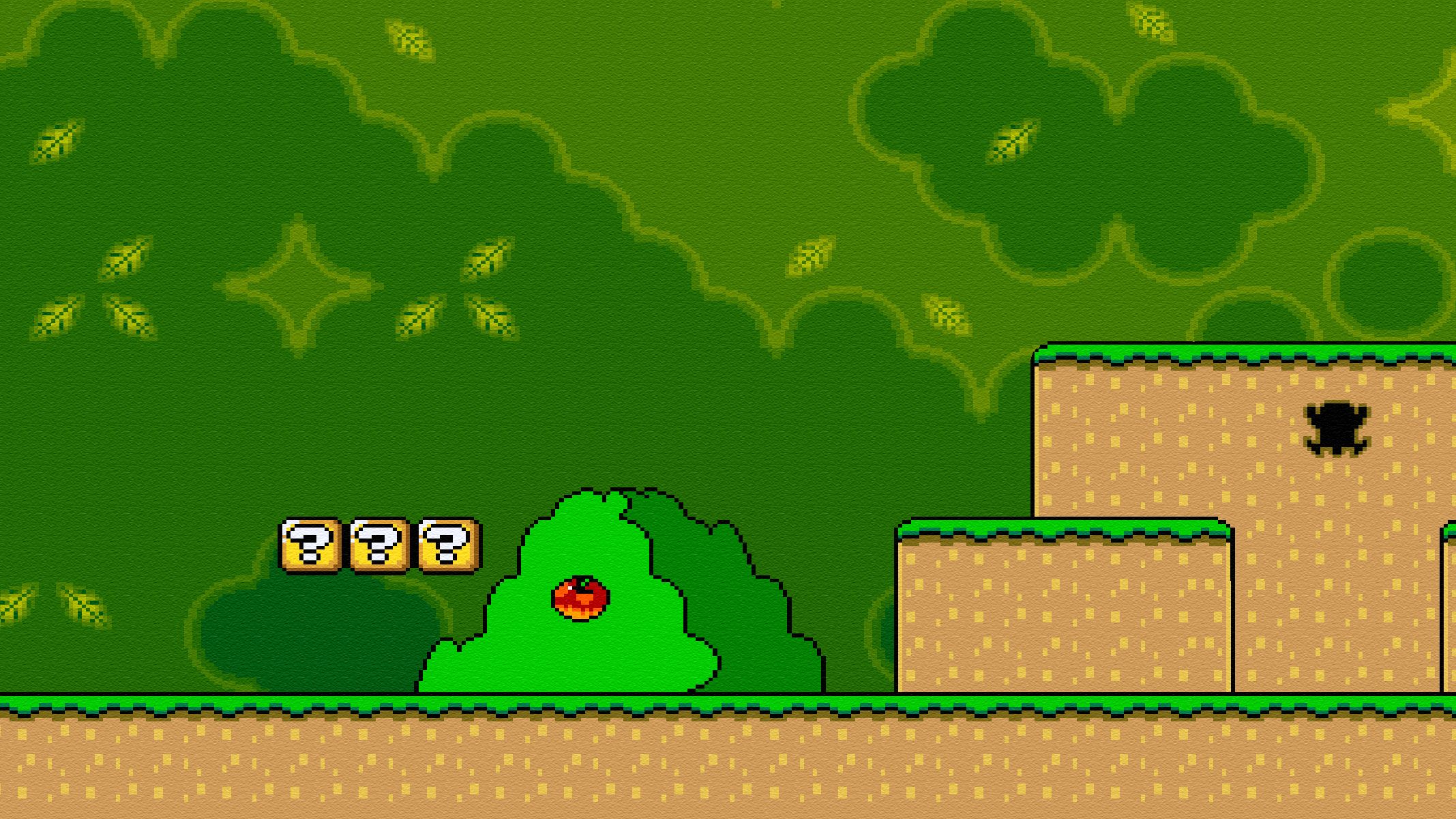 Super Mario World livello pixel art, 2135x1200 alta risoluzione, Desktop