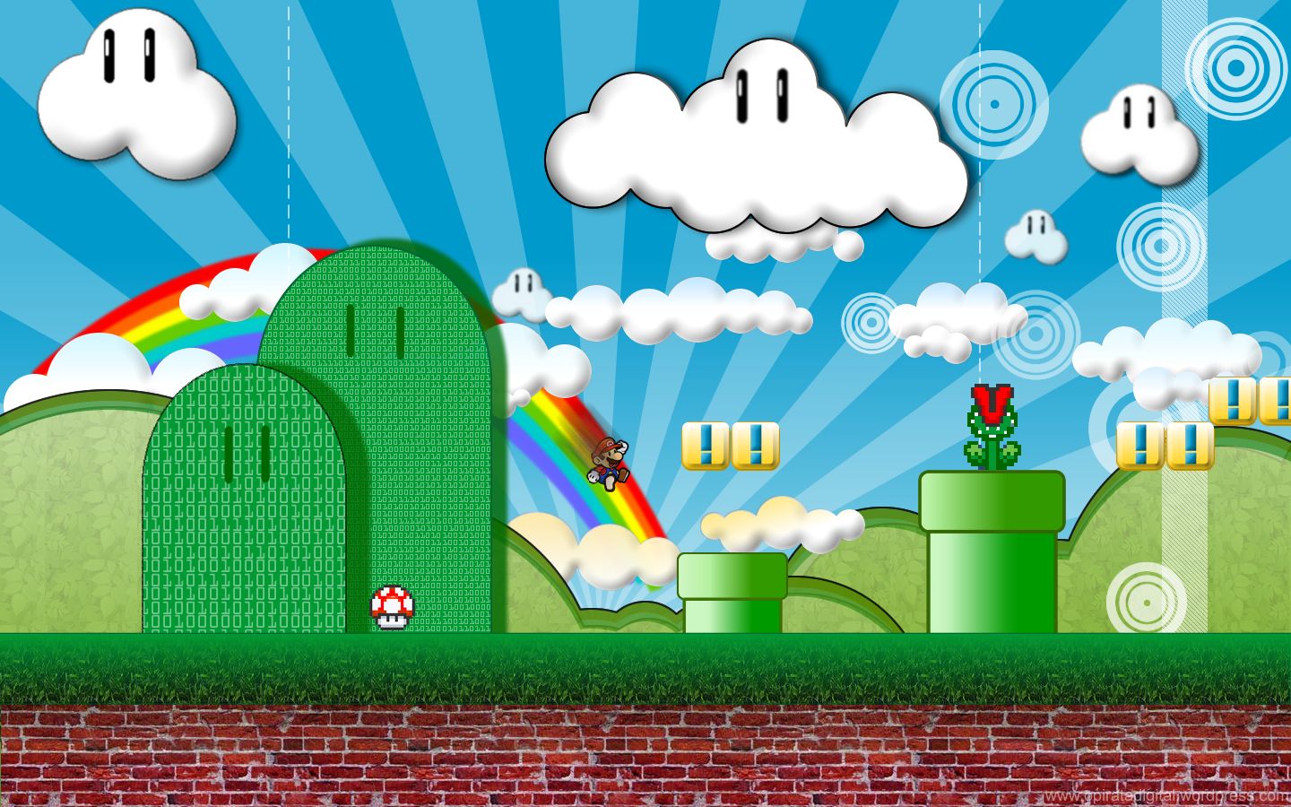 Super Mario World collinette arcobaleno, 1440x900 720p, PC