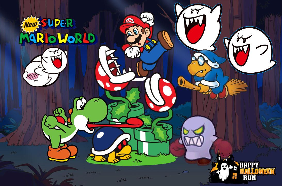 Mario Yoshi Boo Halloween, 1093x722 HD, Desktop