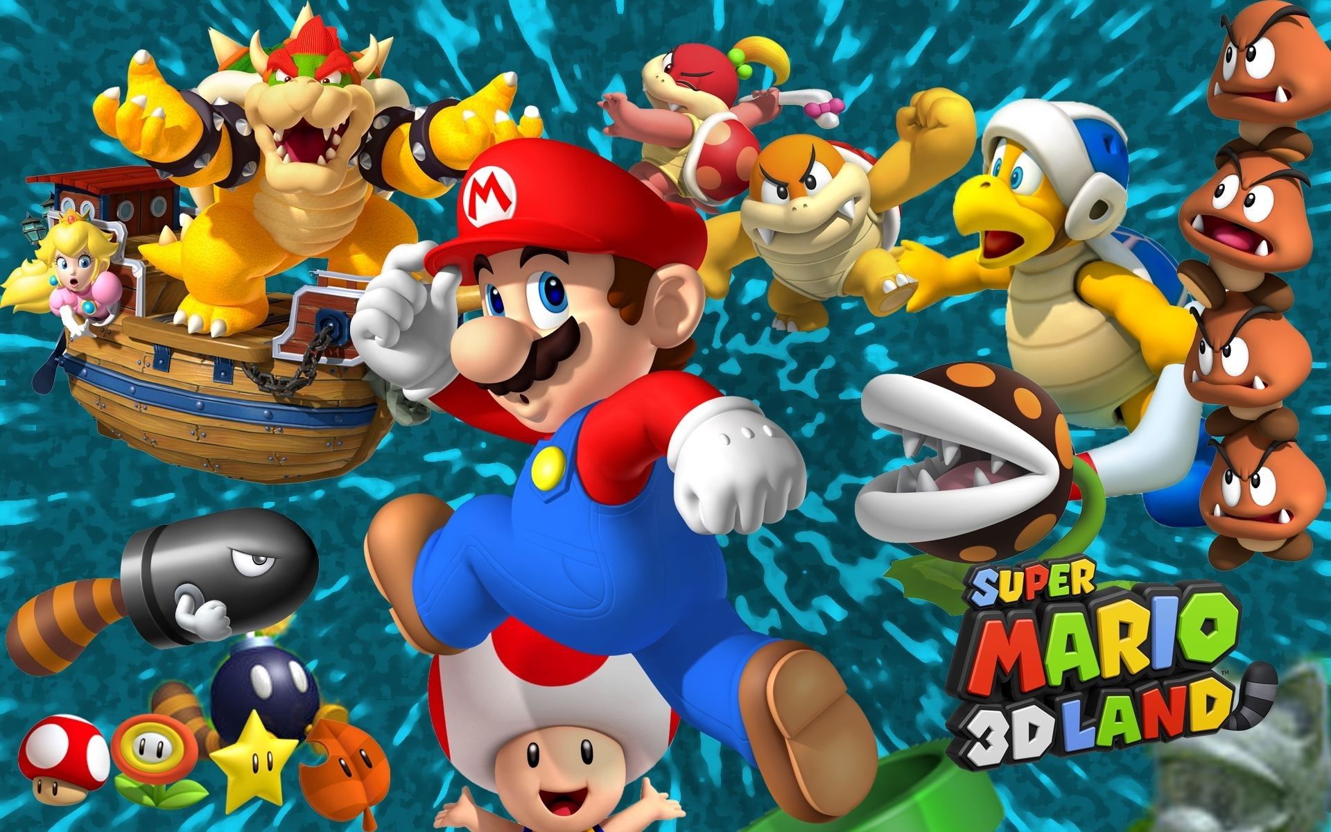 Super Mario 3D Land personaggi, 1920x1200 Full HD+, Laptop
