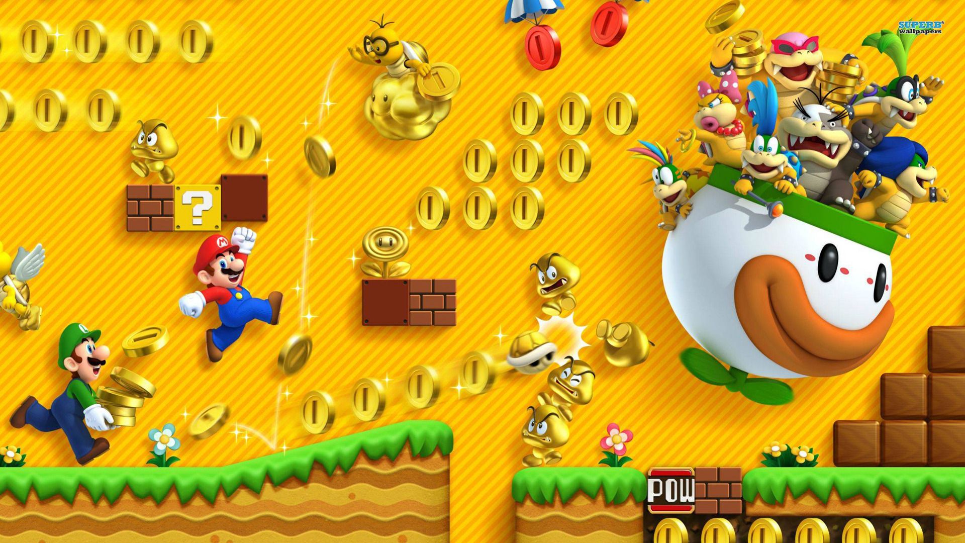 Mario e nemici Super Mario World, 1920x1080 1080p, Desktop