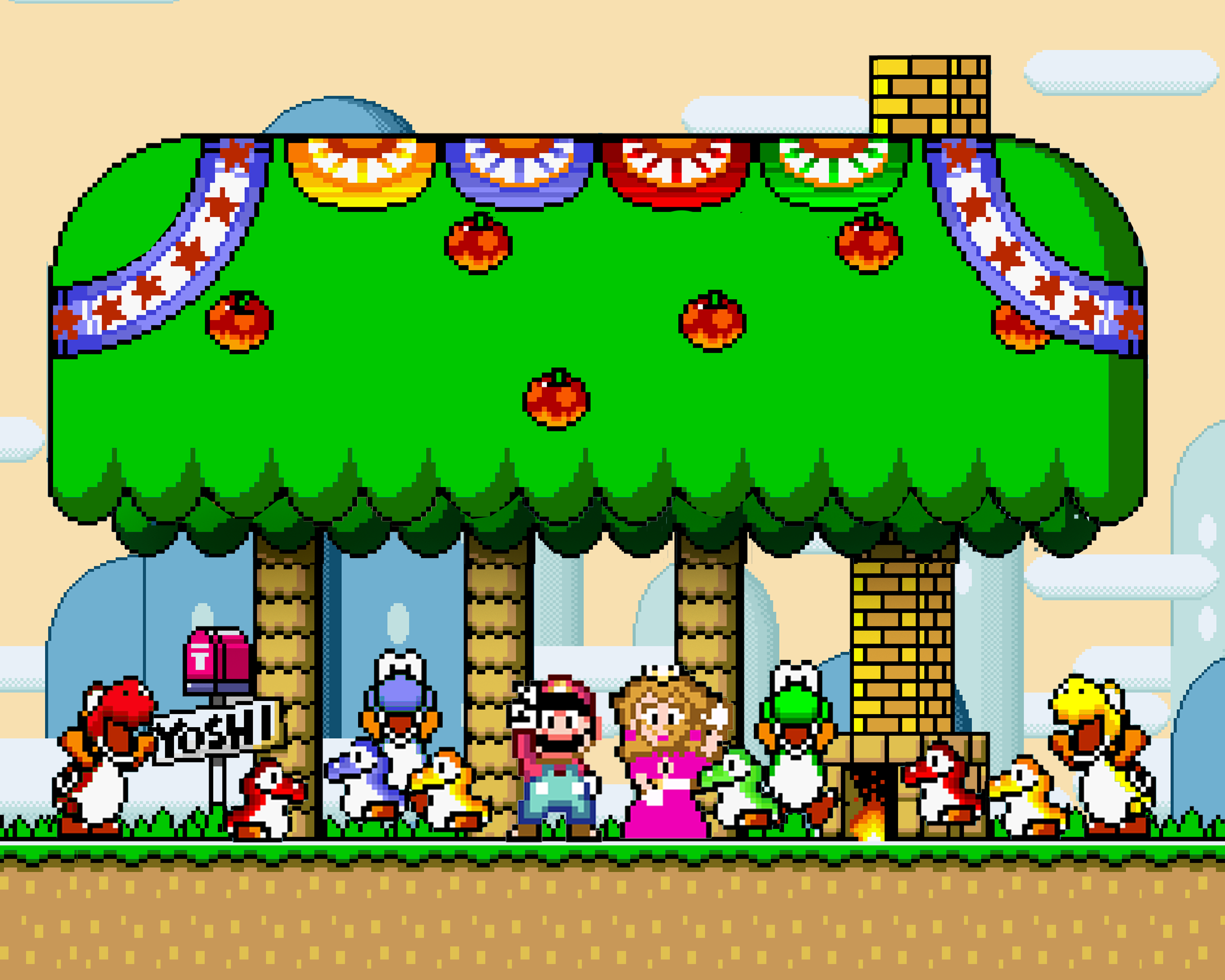 Super Mario World Yoshi personaggi, 3000x2400 2K, PC