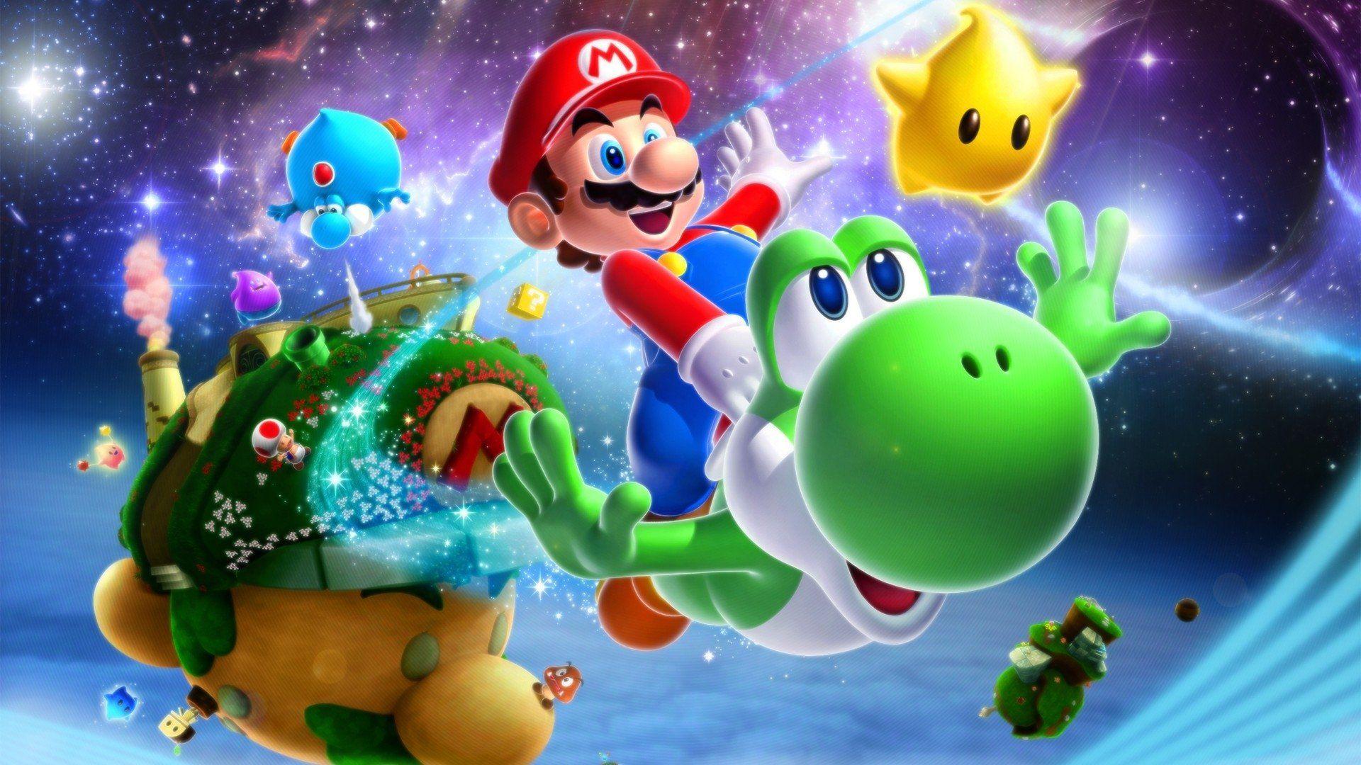 Mario e Yoshi nello spazio, 1920x1080 Full HD, PC Desktop