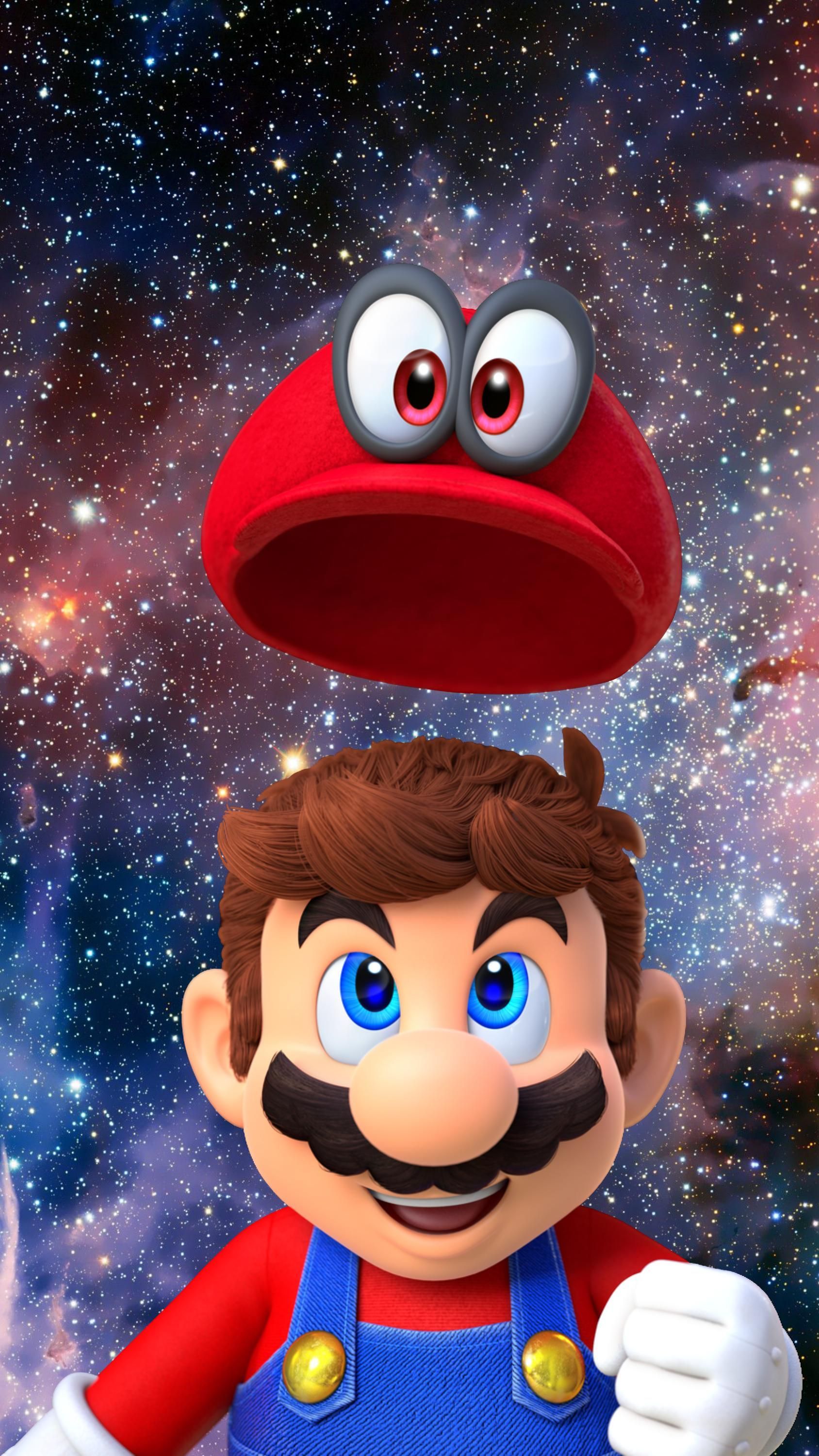Mario con cappello Cappy spazio, 1688x3000 Verticale, Telefono