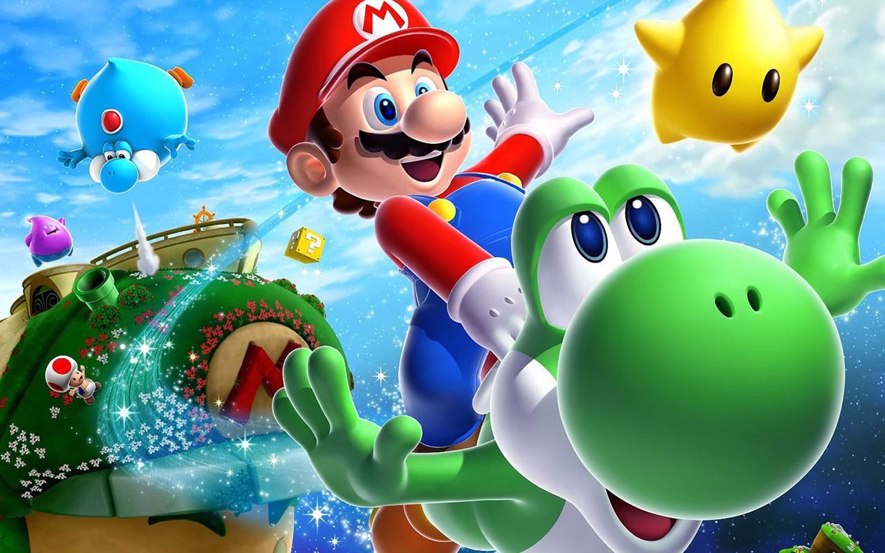 Mario e Yoshi Super Mario Galaxy, 1280x800 HD, Desktop