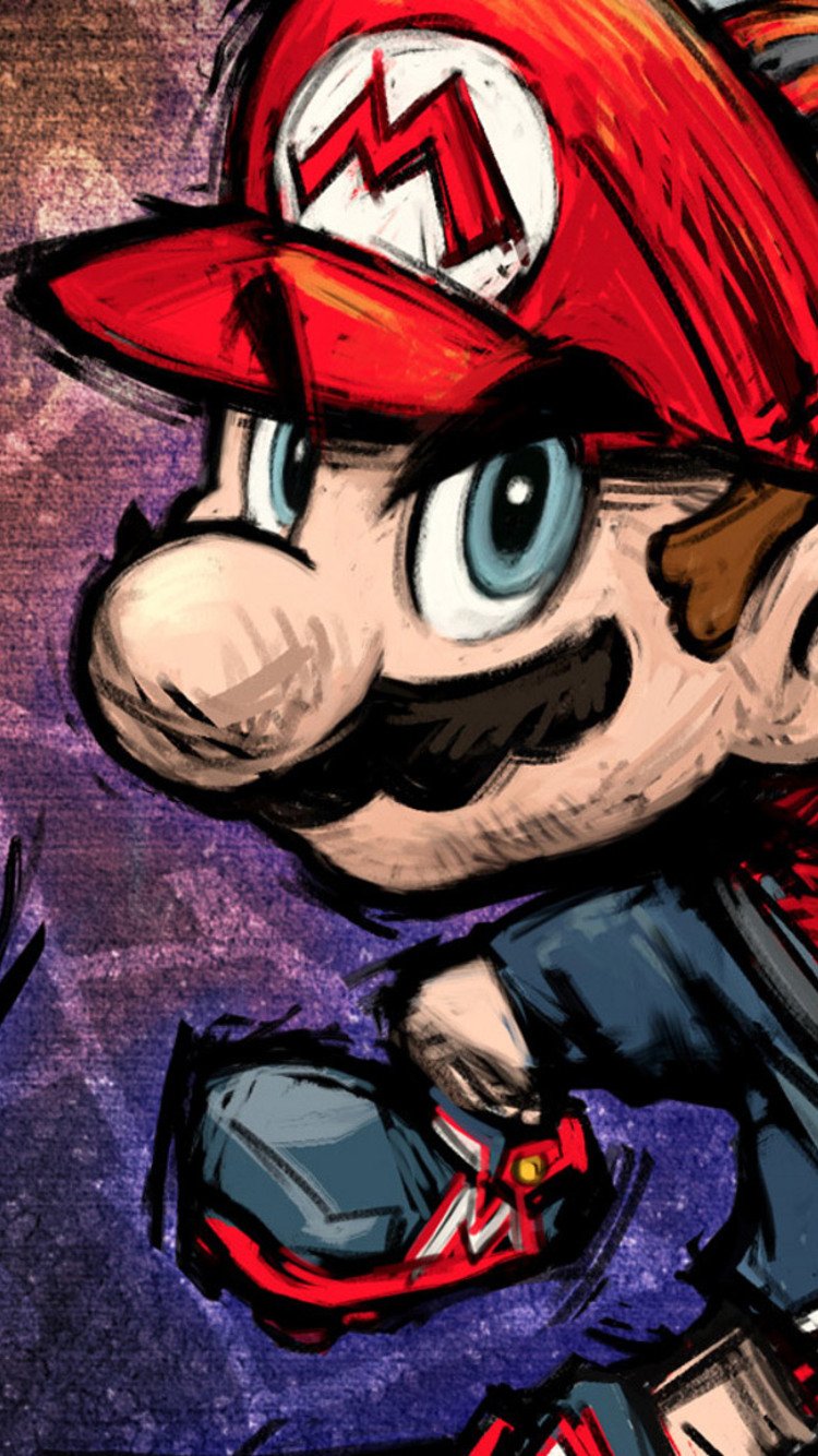Mario Nintendo personaggio illustrato, console giapponese, 750x1334 Full HD Verticale, Smartphone