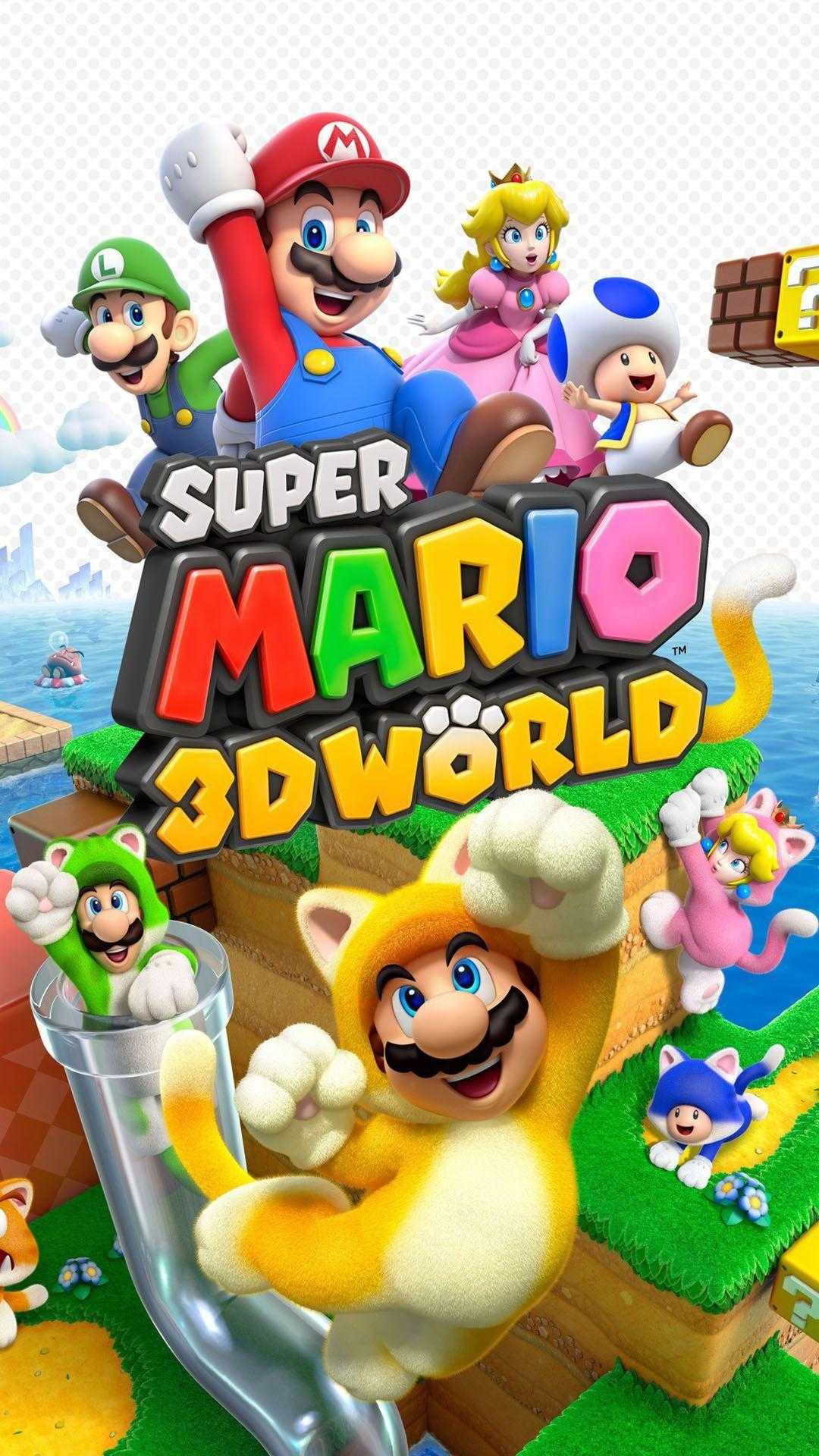 Super Mario 3D World personaggi, 1080x1920 Full HD Verticale, iPhone
