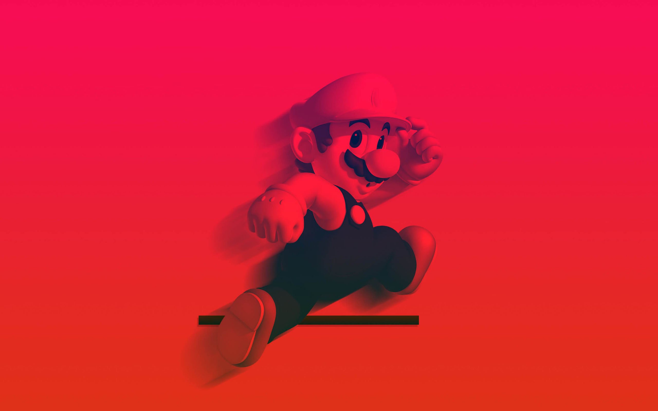 Mario silhouette rosso saltando, 2560x1600 2K, MacBook Pro