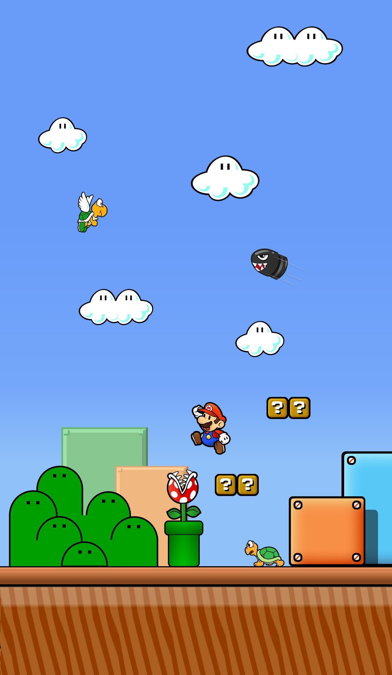 Super Mario World scena gioco, 1280x2203 Verticale, Android