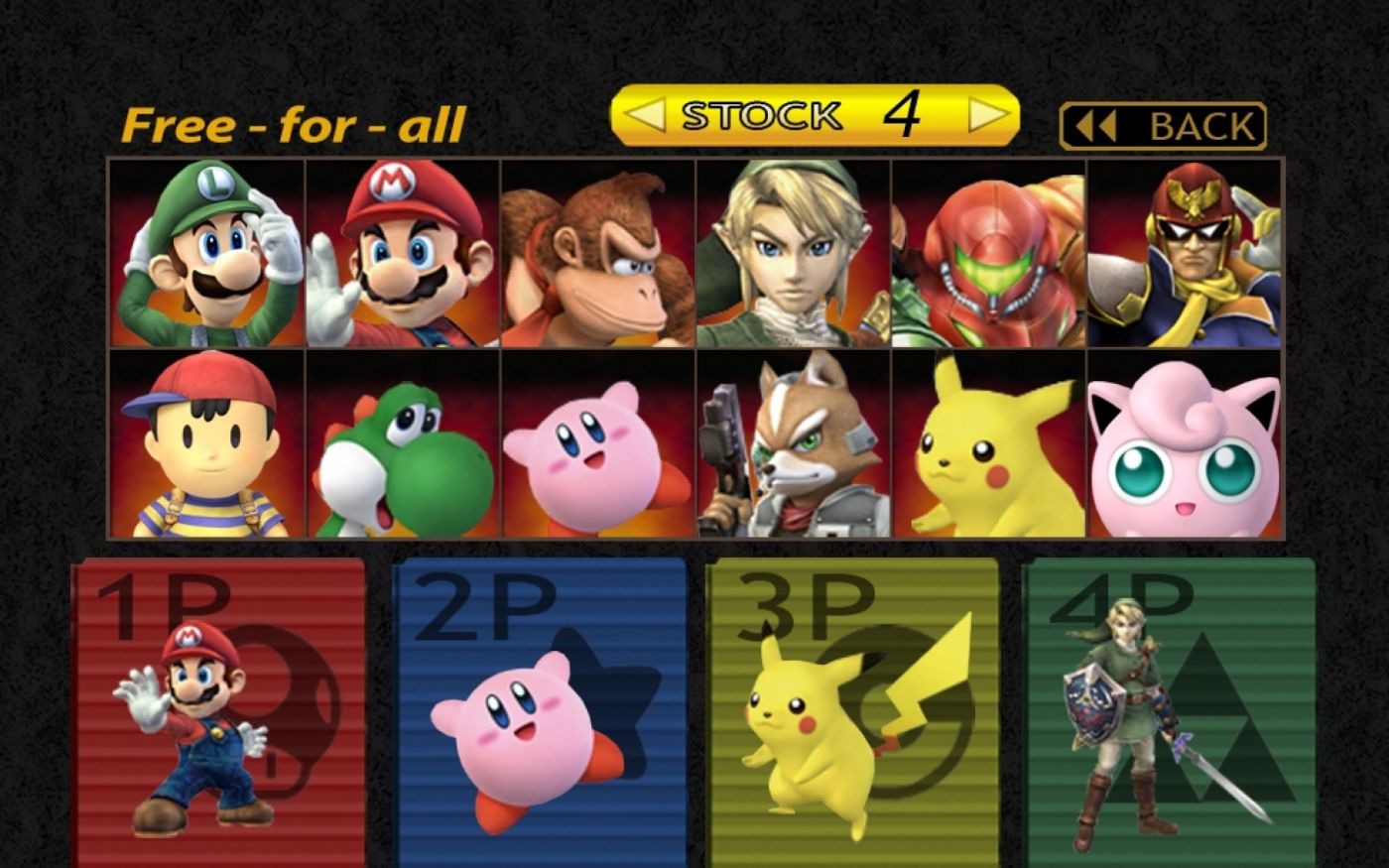 Schermata selezione personaggi Super Smash Bros, 1400x875 HD, Notebook Gaming