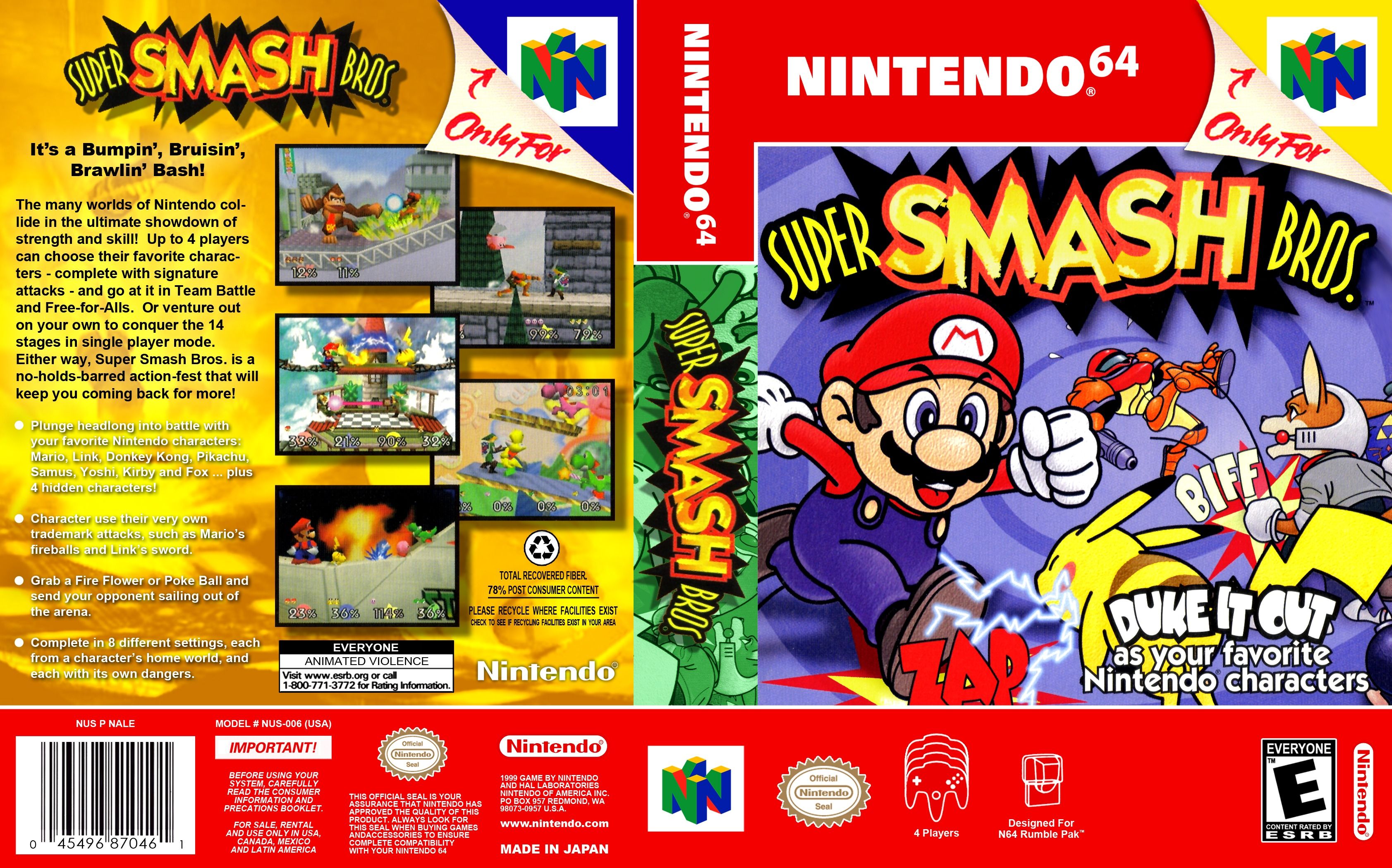 Copertina Super Smash Bros N64, 3366x2100 2K, Desktop