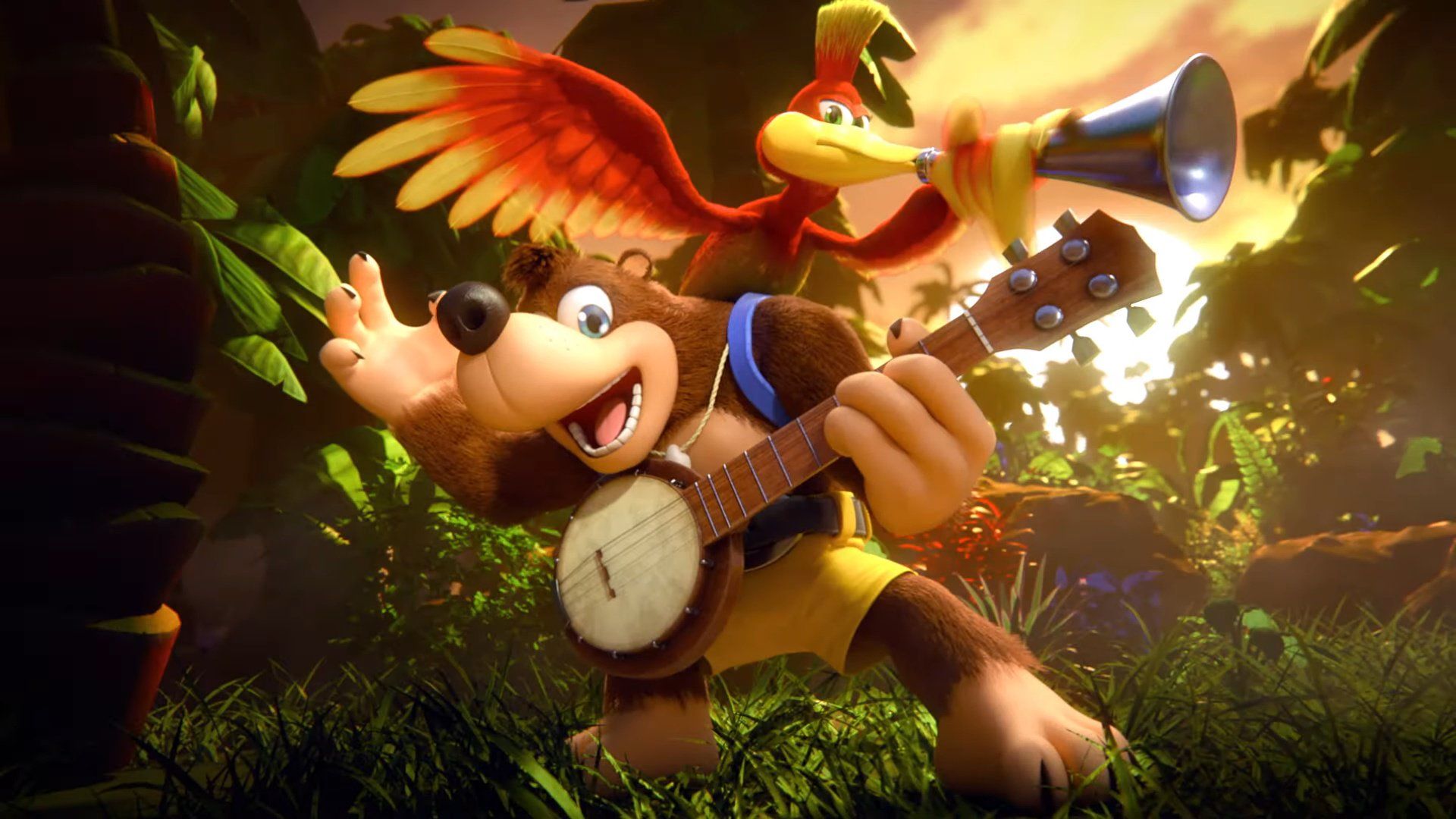 Banjo-Kazooie con banjo nella giungla, 1920x1080 1080p, Laptop