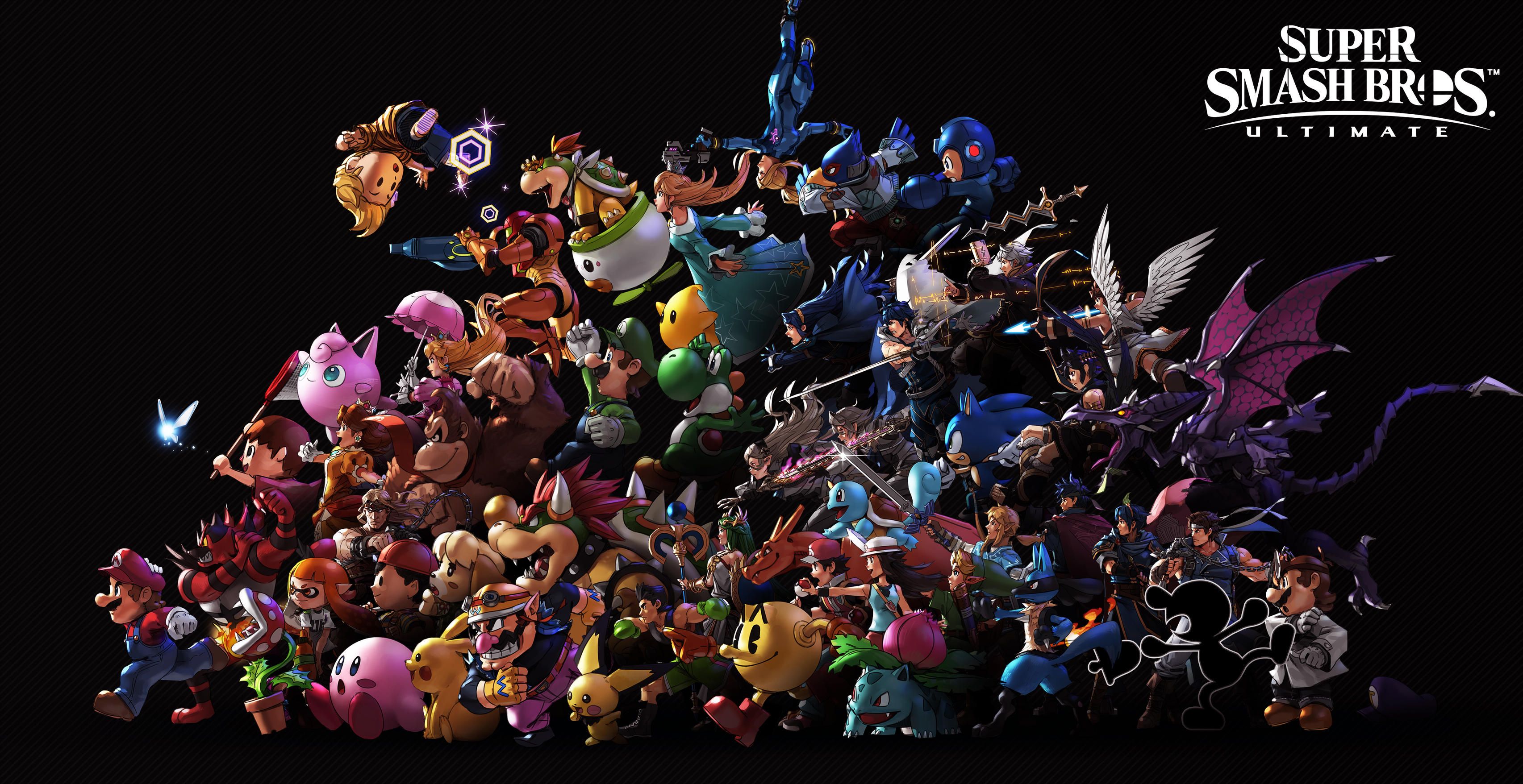 Super Smash Bros Ultimate personaggi, picchiaduro, 3411x1757 2K+, Laptop