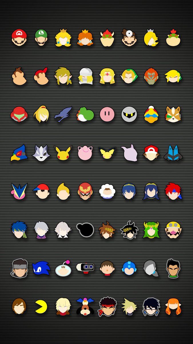 Icone personaggi Super Smash Bros, 675x1200 Verticale, Mobile