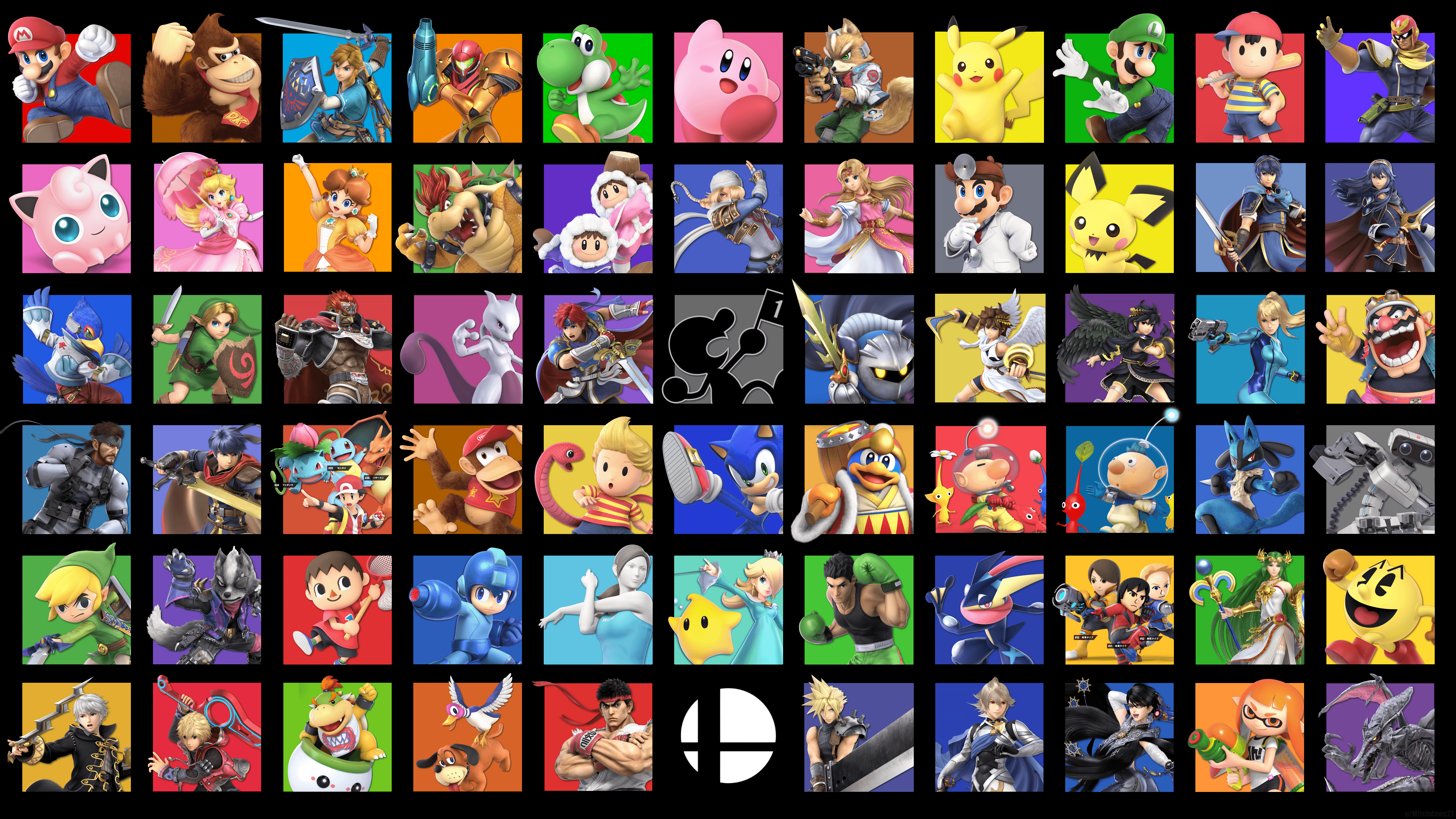 Roster personaggi Super Smash Bros, 5760x3240 4K, Desktop 4K