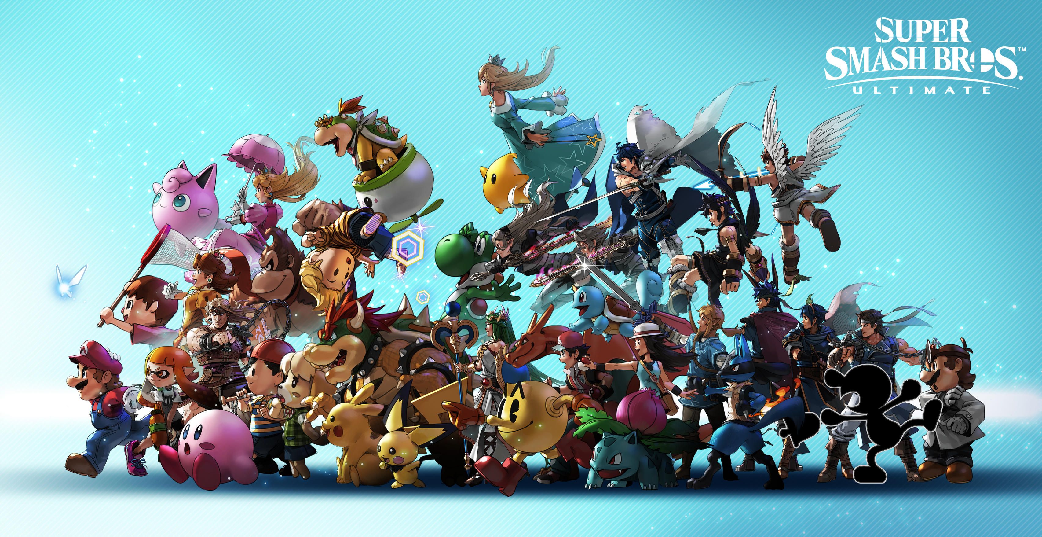 Personaggi Super Smash Bros Ultimate, picchiaduro, 3411x1757 WQXGA, Desktop