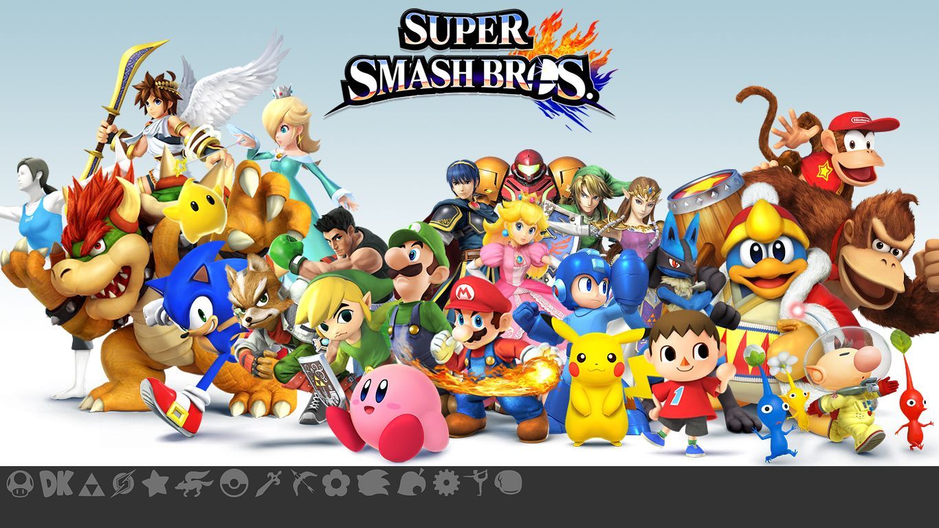 Personaggi Super Smash Bros gruppo, 1366x768 720p, PC