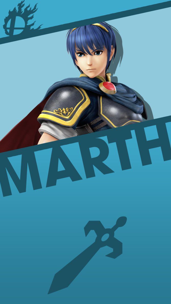 Marth Fire Emblem Smash Bros, 670x1191 Verticale, Telefono