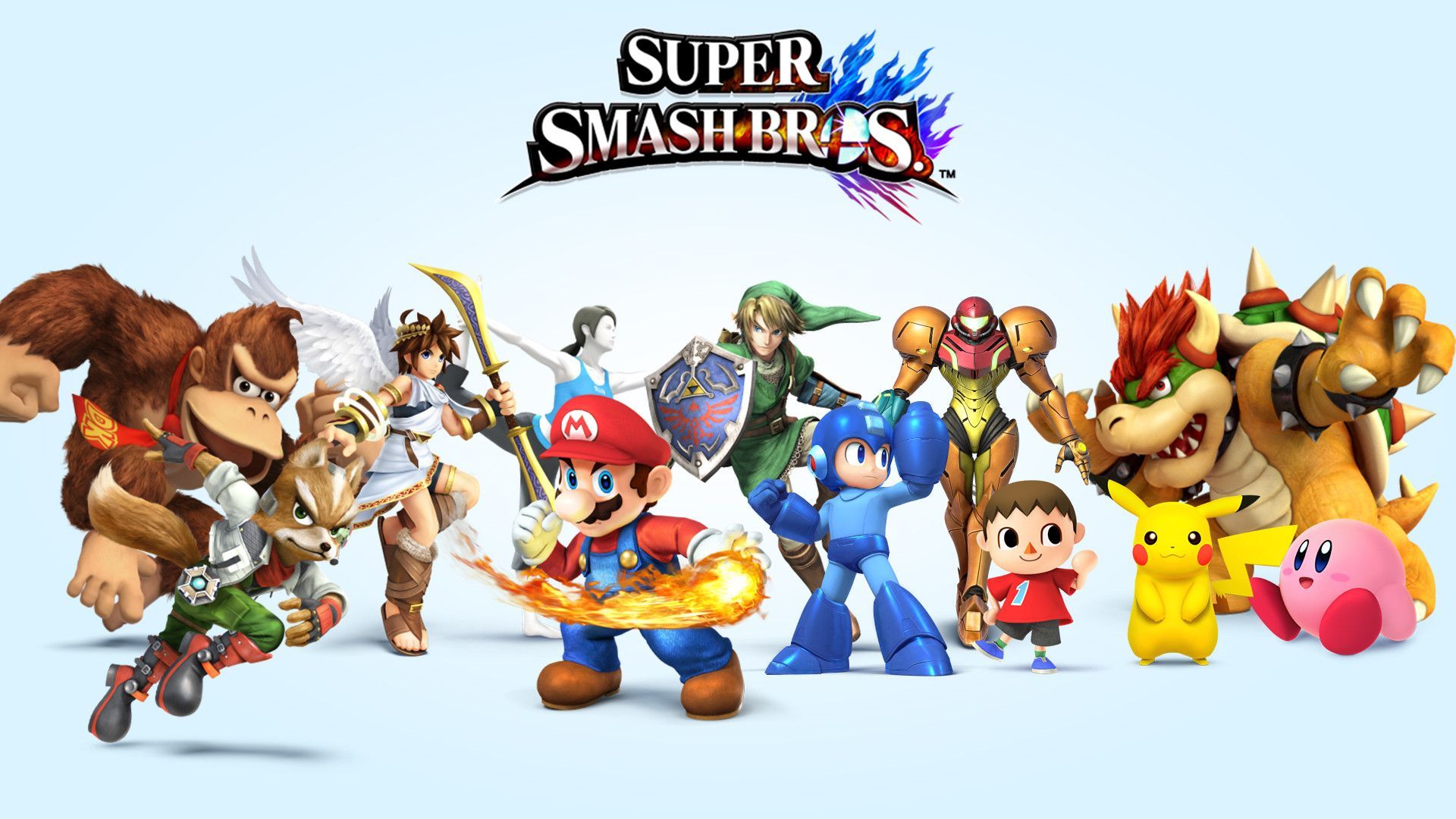 Personaggi Super Smash Bros in fila, picchiaduro, 1920x1080 1080p, Desktop