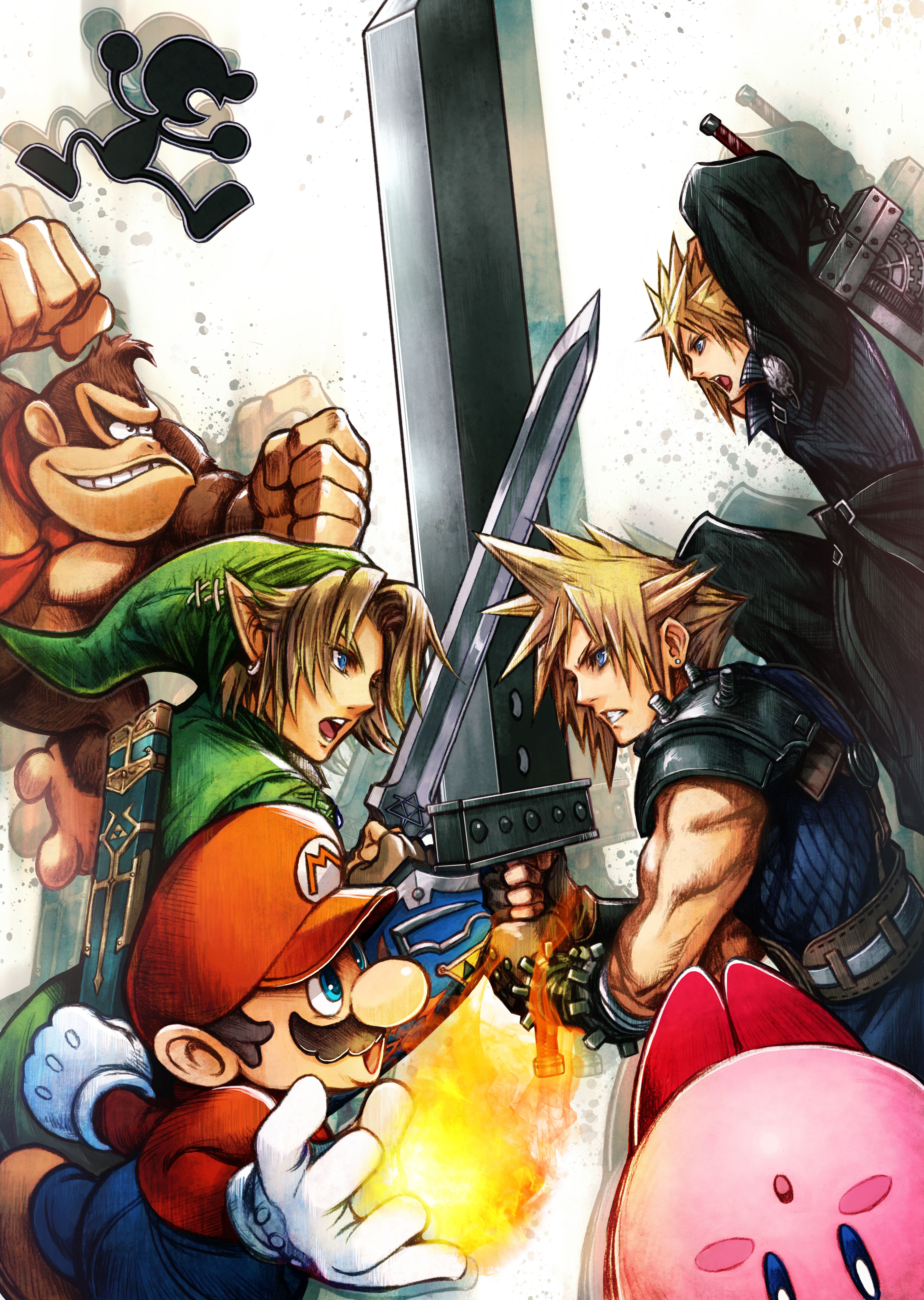 Personaggi Super Smash Bros con spade, 4951x6966 Full HD Verticale, Smartphone