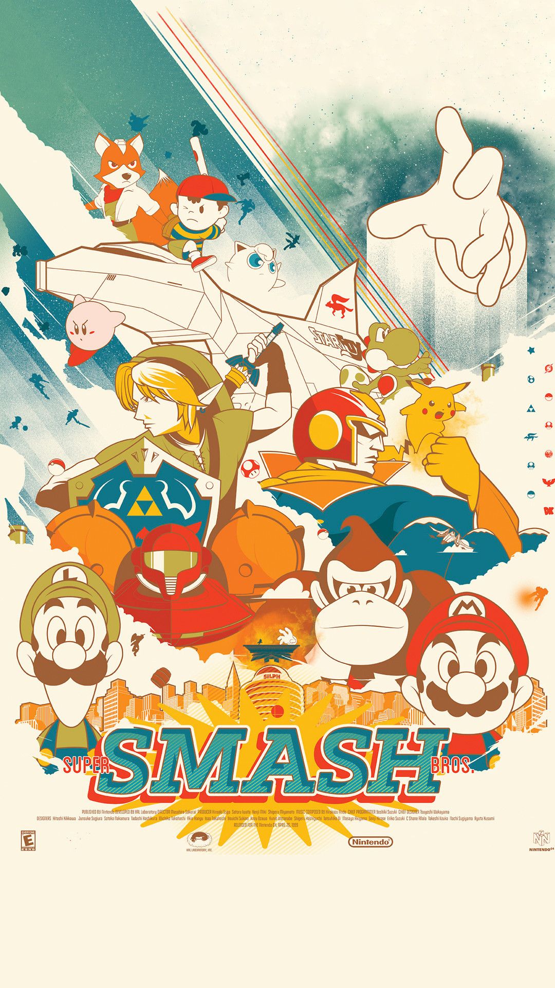 Personaggi Super Smash Bros collage, 1080x1920 Verticale, Mobile