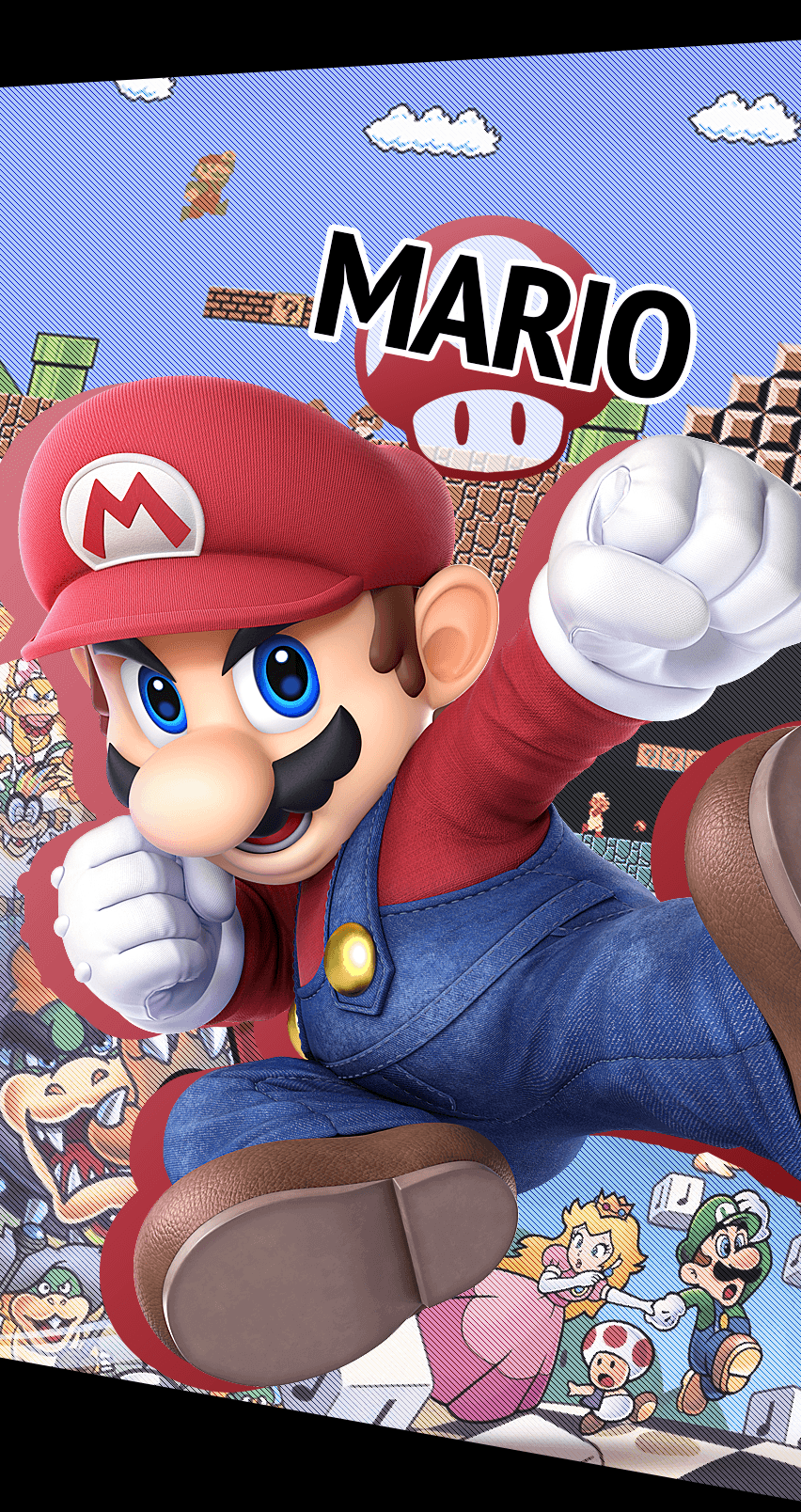 Mario Super Smash Bros, idraulico, 852x1608 Full HD Verticale, Smartphone