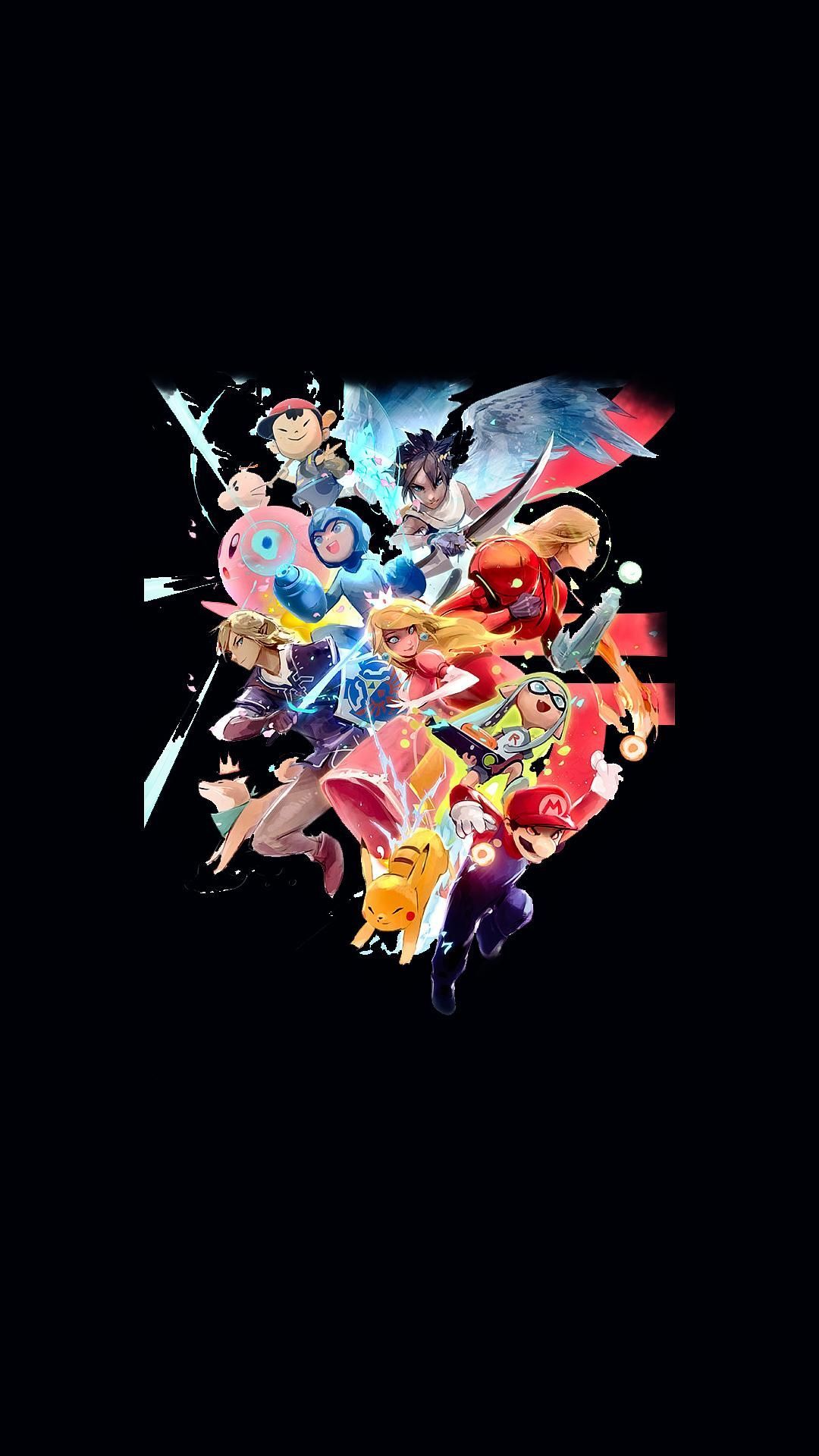 Personaggi Super Smash Bros astratti, 1080x1920 Full HD Verticale, Smartphone