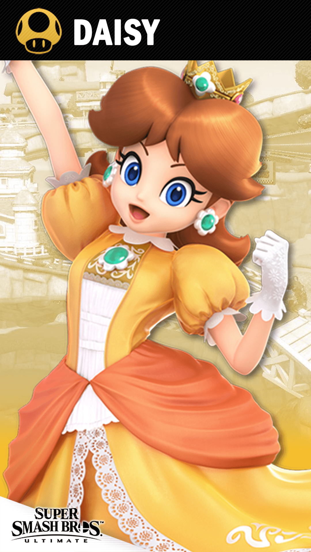 Daisy Super Smash Bros, 1080x1920 Full HD Verticale, iPhone