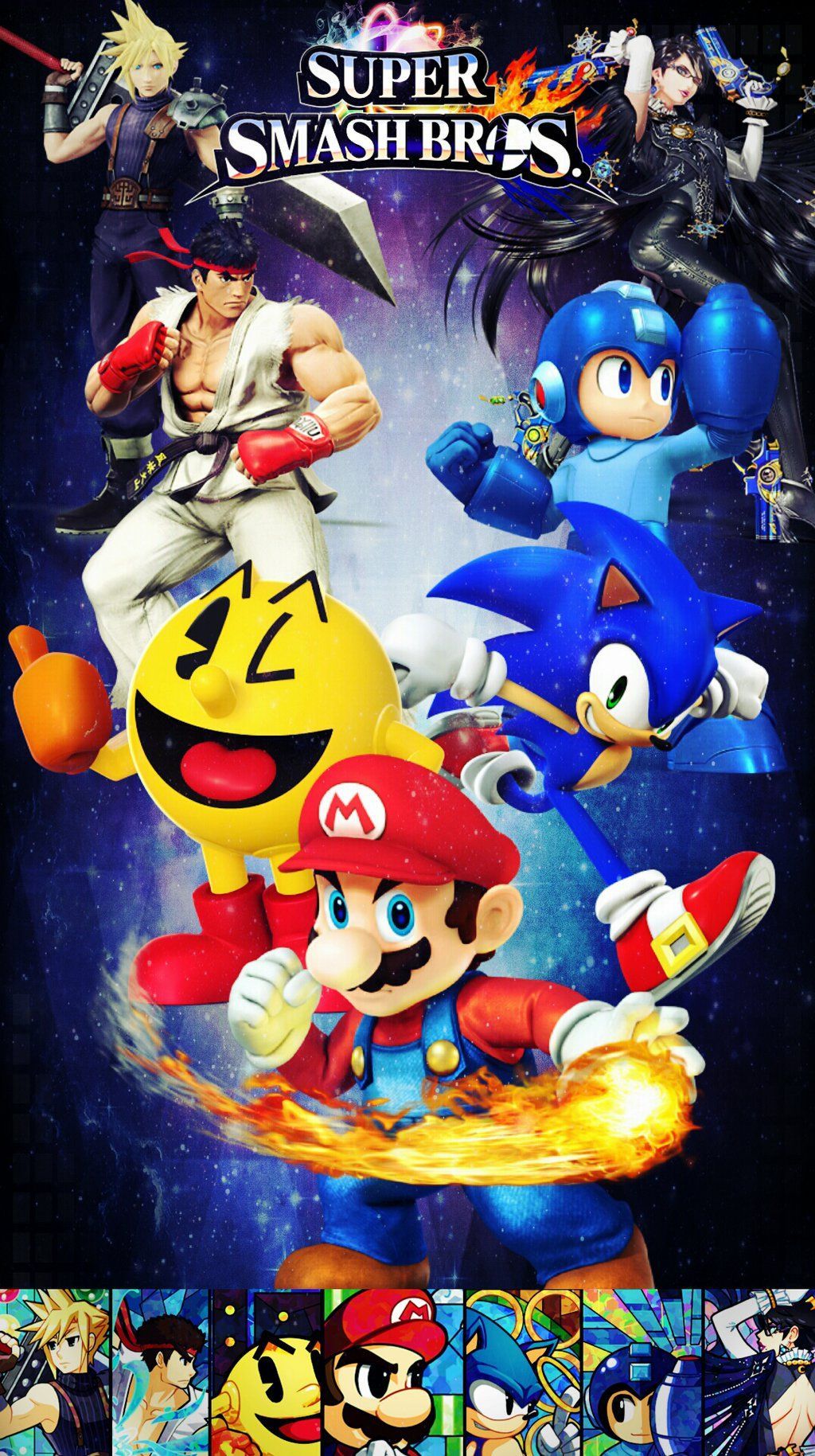 Super Smash Bros personaggi Mario Sonic, idraulico, 1024x1829 Verticale, Mobile