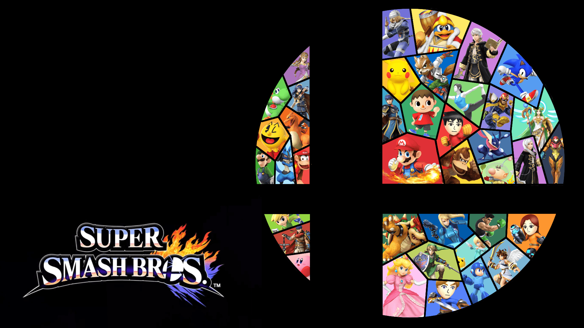 Super Smash Bros logo personaggi, 1920x1080 1080p, PC Desktop