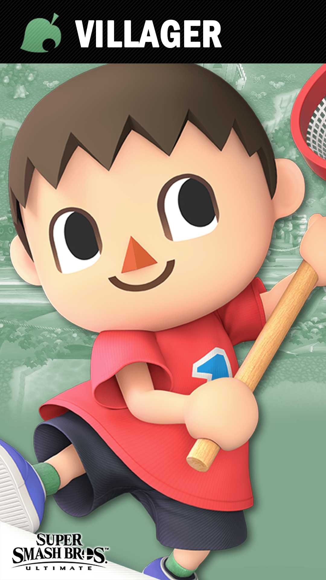 Villager Super Smash Bros racchetta, 1080x1920 Full HD Verticale, iPhone