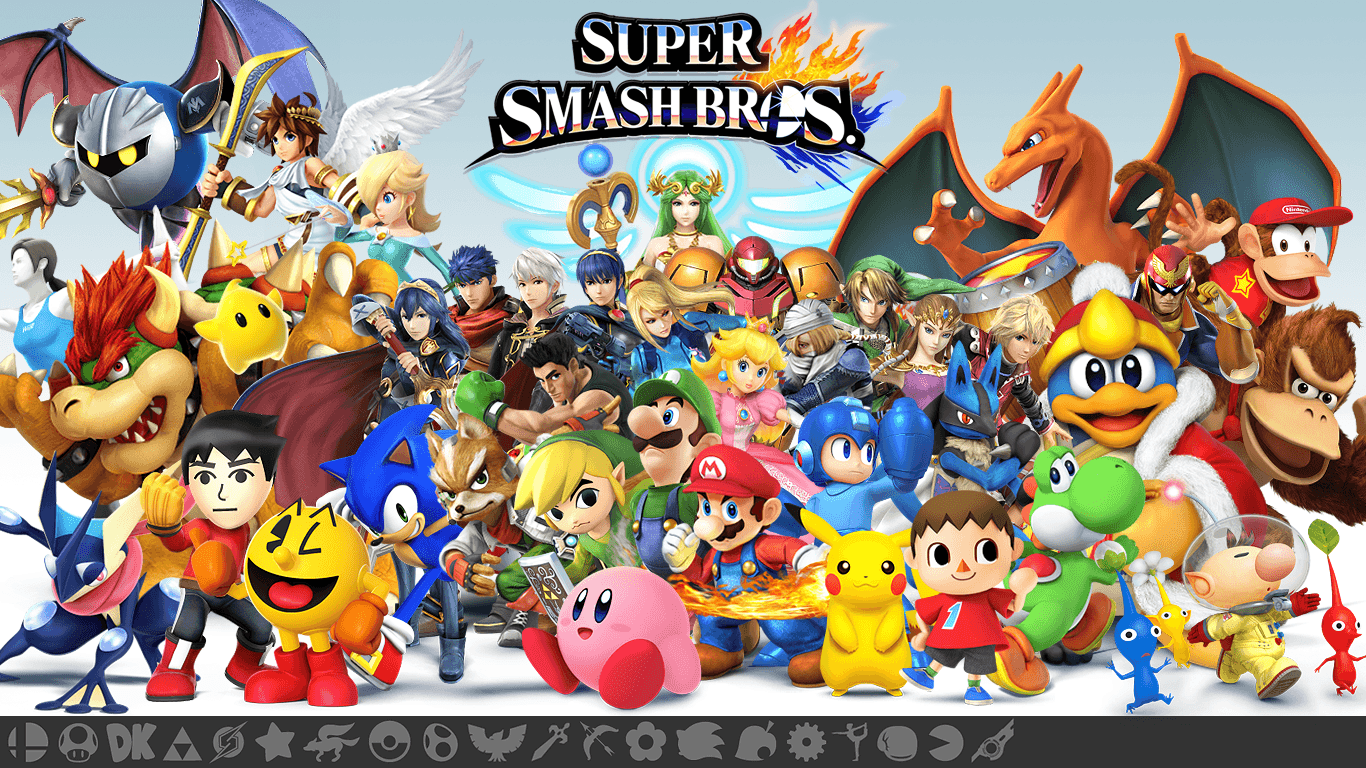 Personaggi Super Smash Bros gruppo, 1366x768 720p, PC