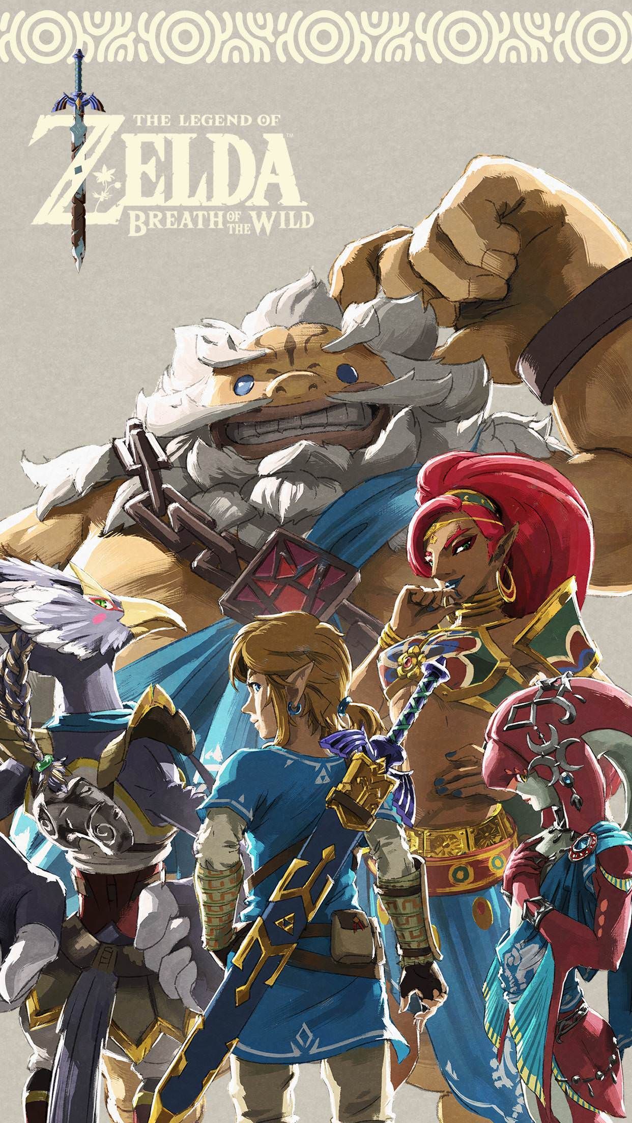 Zelda Breath of the Wild personaggi, action-adventure, 1242x2208 Verticale, Mobile