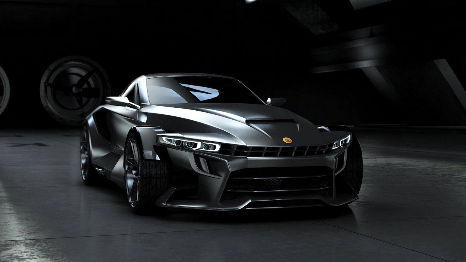 Supercar nera concept 3D, 1600x900 HD Ready, Laptop