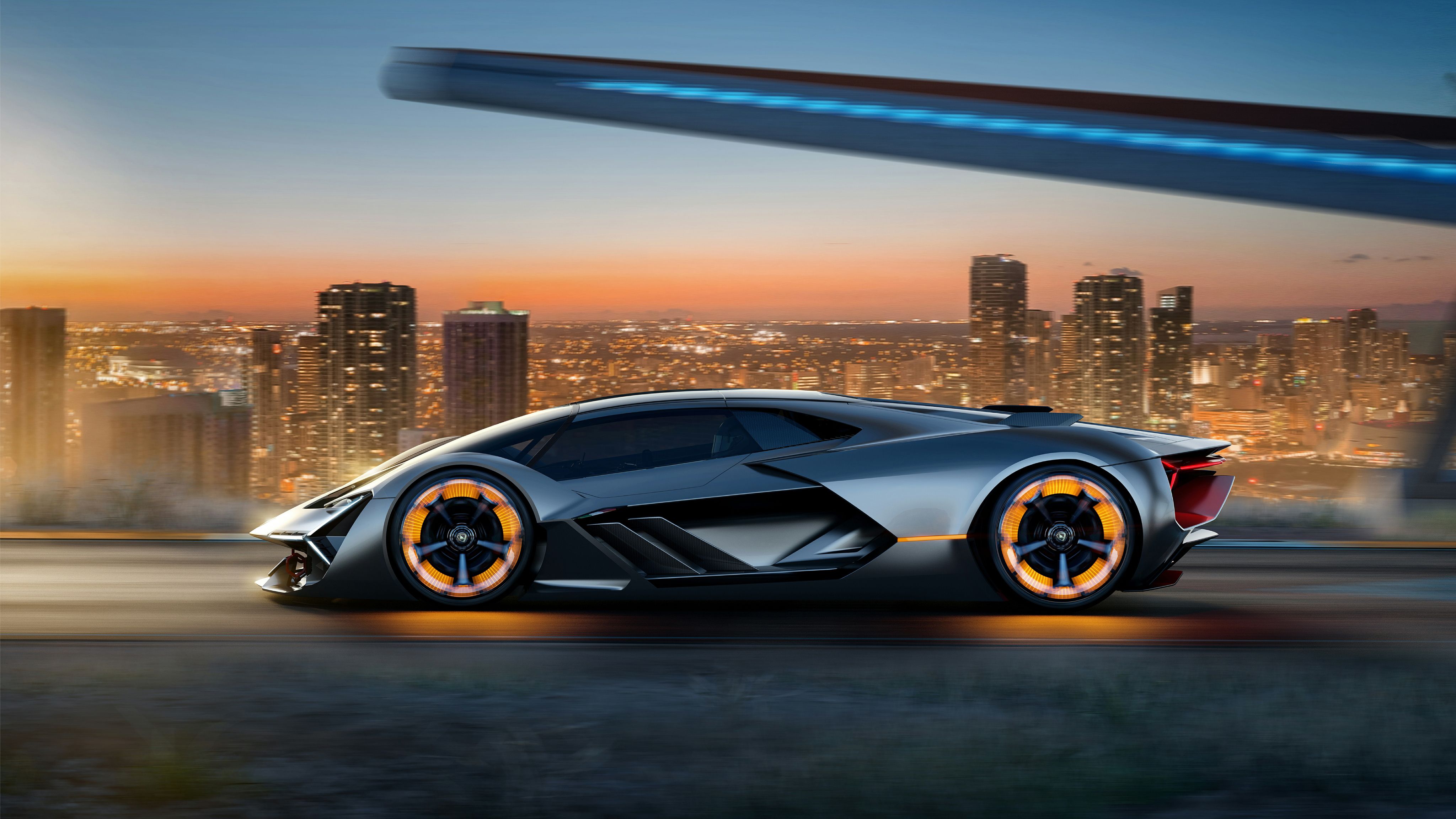 Lamborghini Terzo Millennio argento, Sant'Agata Bolognese, 4096x2304 UHD, PC 4K