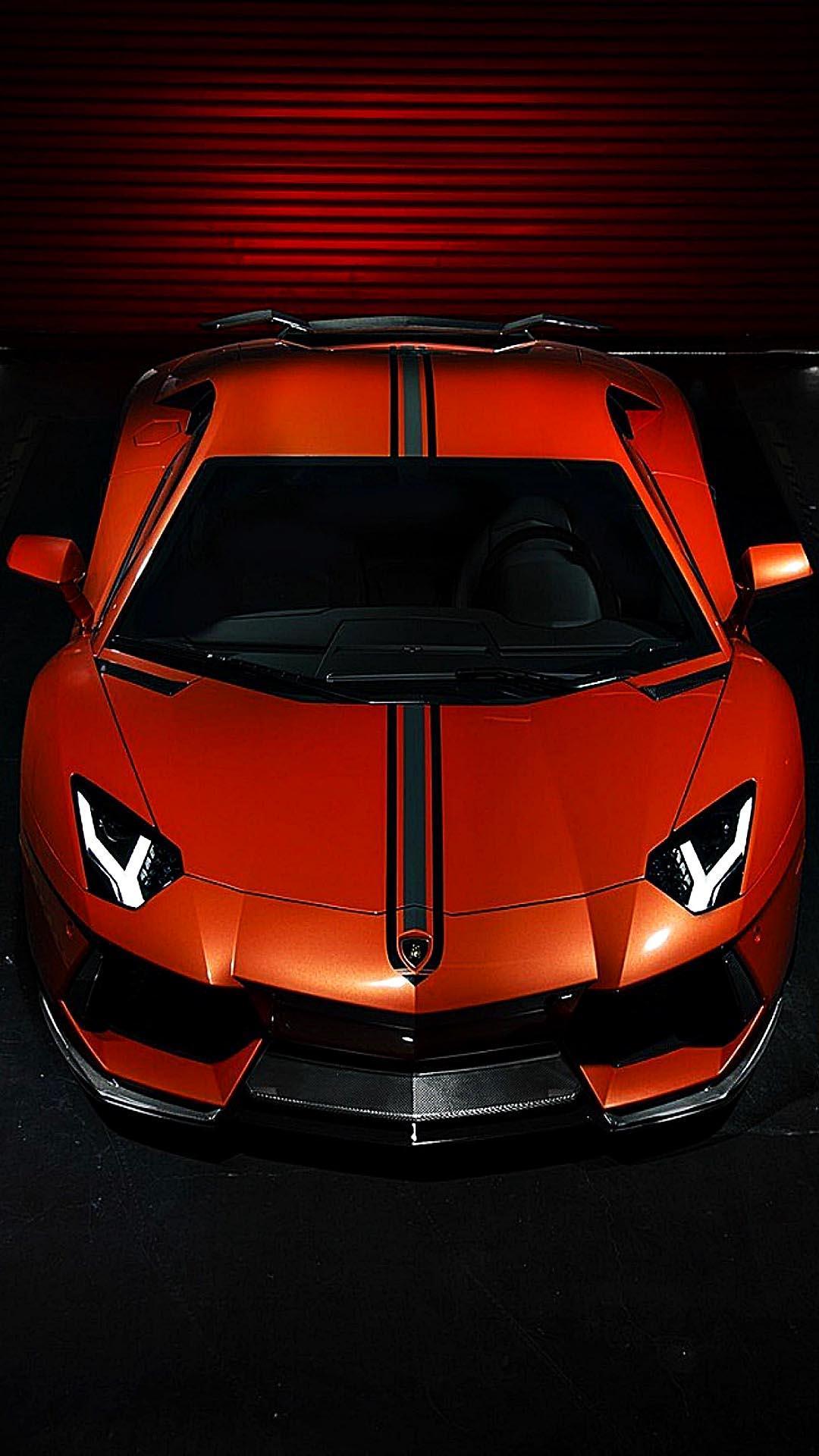Lamborghini Aventador arancione, Sant'Agata Bolognese, 1080x1920 Full HD Verticale, Smartphone