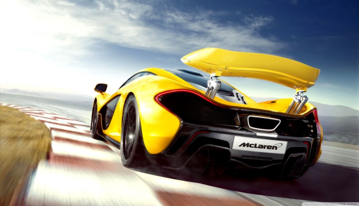McLaren P1 gialla pista, 1229x706 HD, Desktop