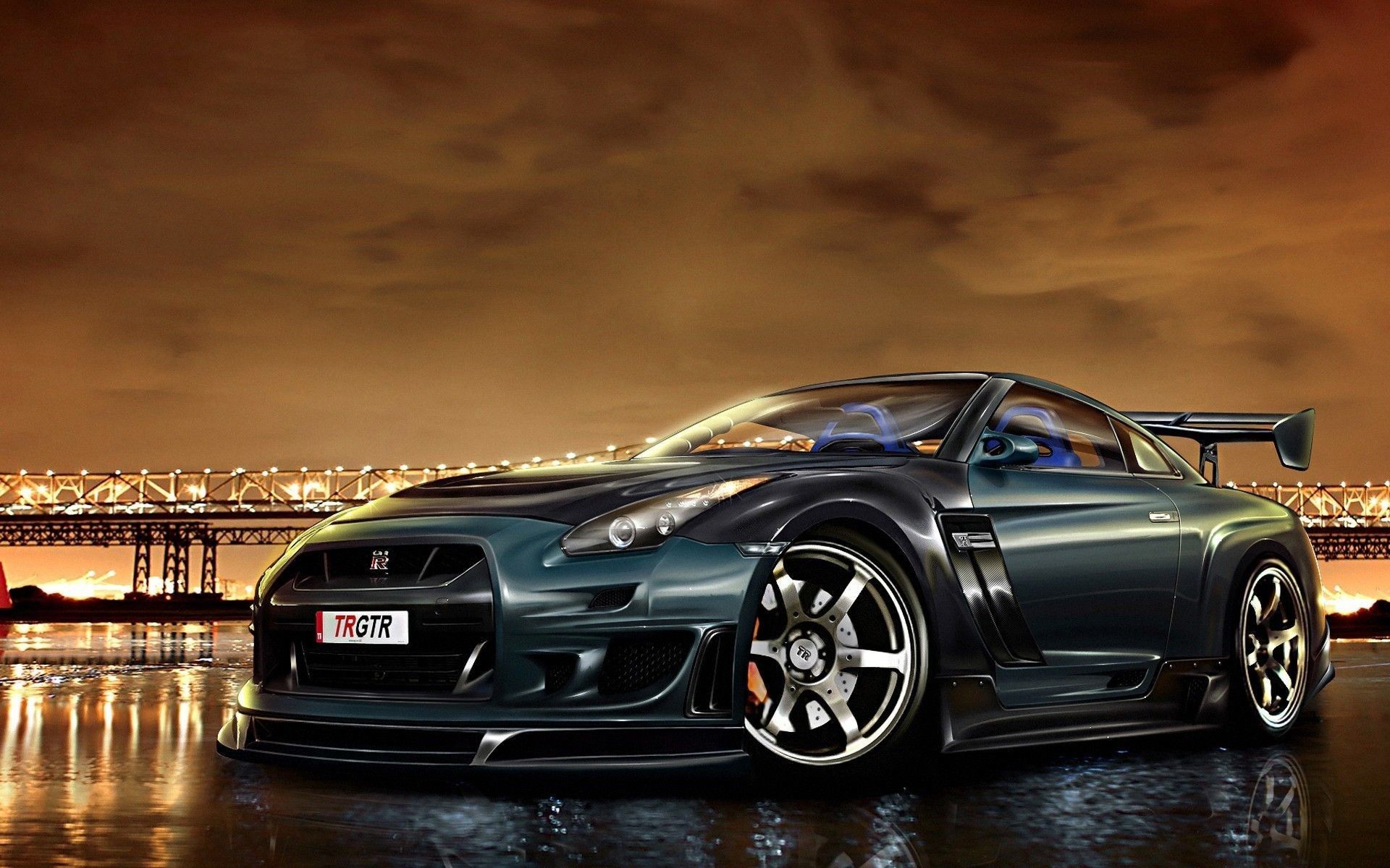Nissan GT-R modificata notturna, 1920x1200 Full HD+, PC