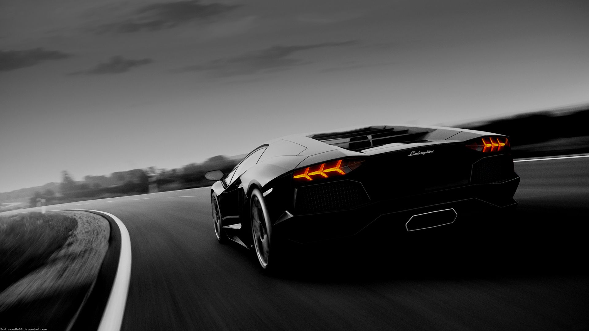 Supercar nera su strada, 1920x1080 1080p, PC