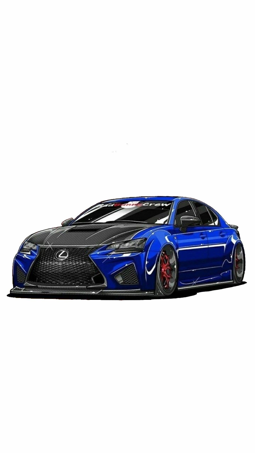 Lexus blu modificata cartoon, 1080x1920 Full HD Verticale, iPhone