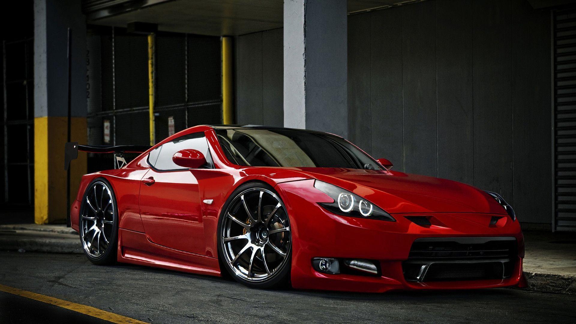 Supercar rossa modificata garage, 1920x1080 Full HD, Desktop