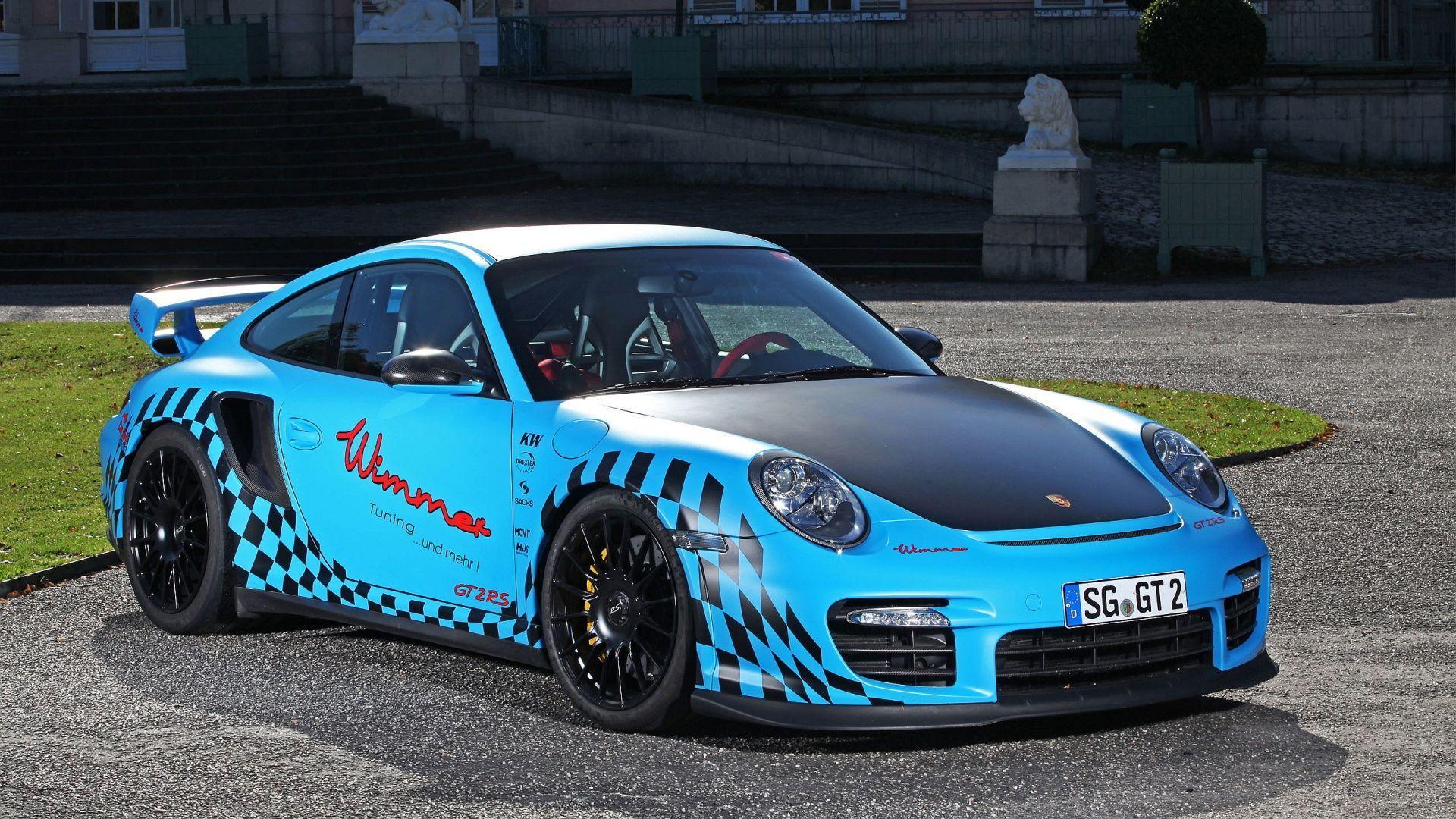 Porsche 911 modificata azzurra, sportiva tedesca, 1920x1080 Full HD, Laptop