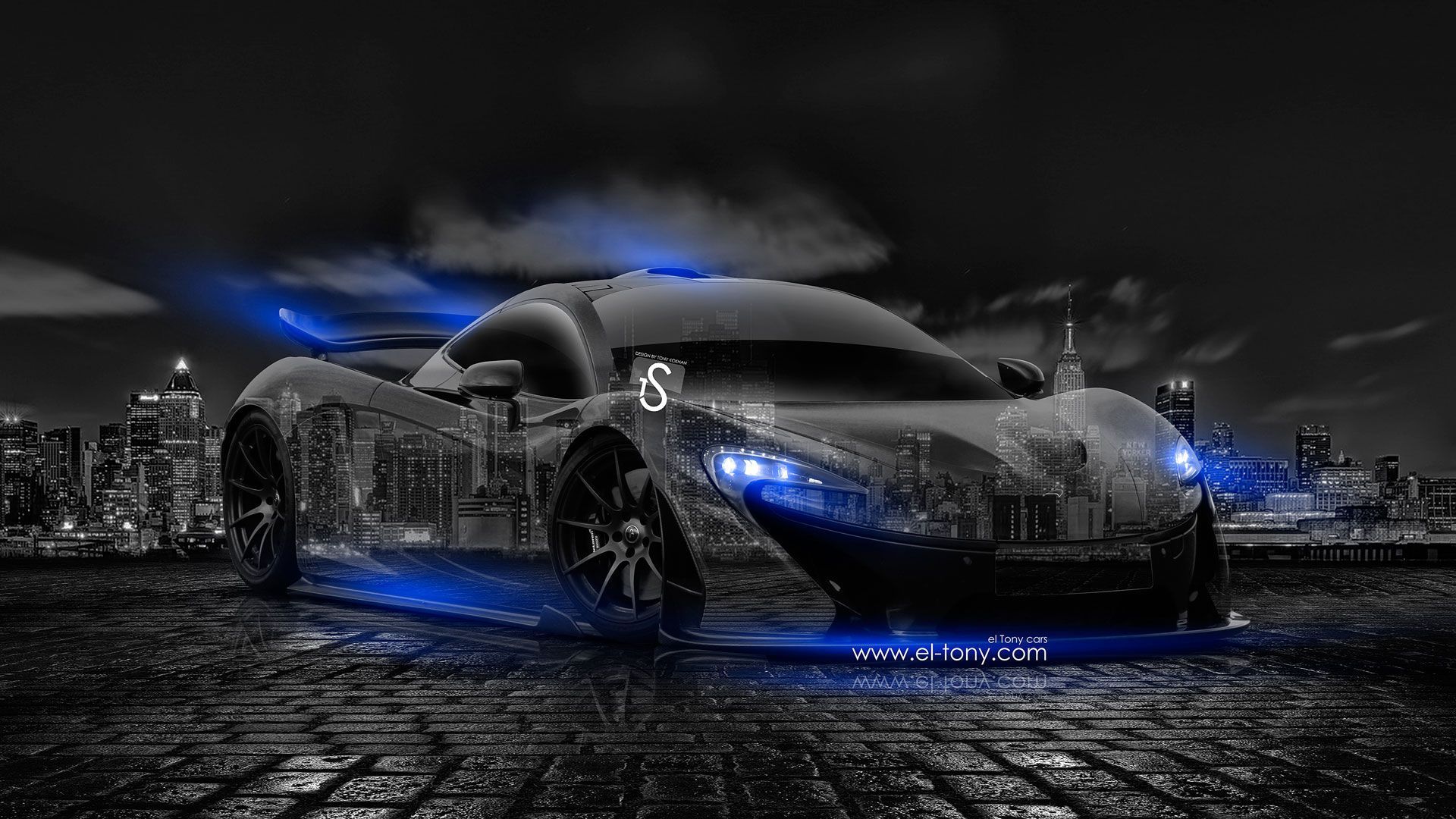 Auto sportiva cristallo blu neon, 1920x1080 Full HD, Desktop