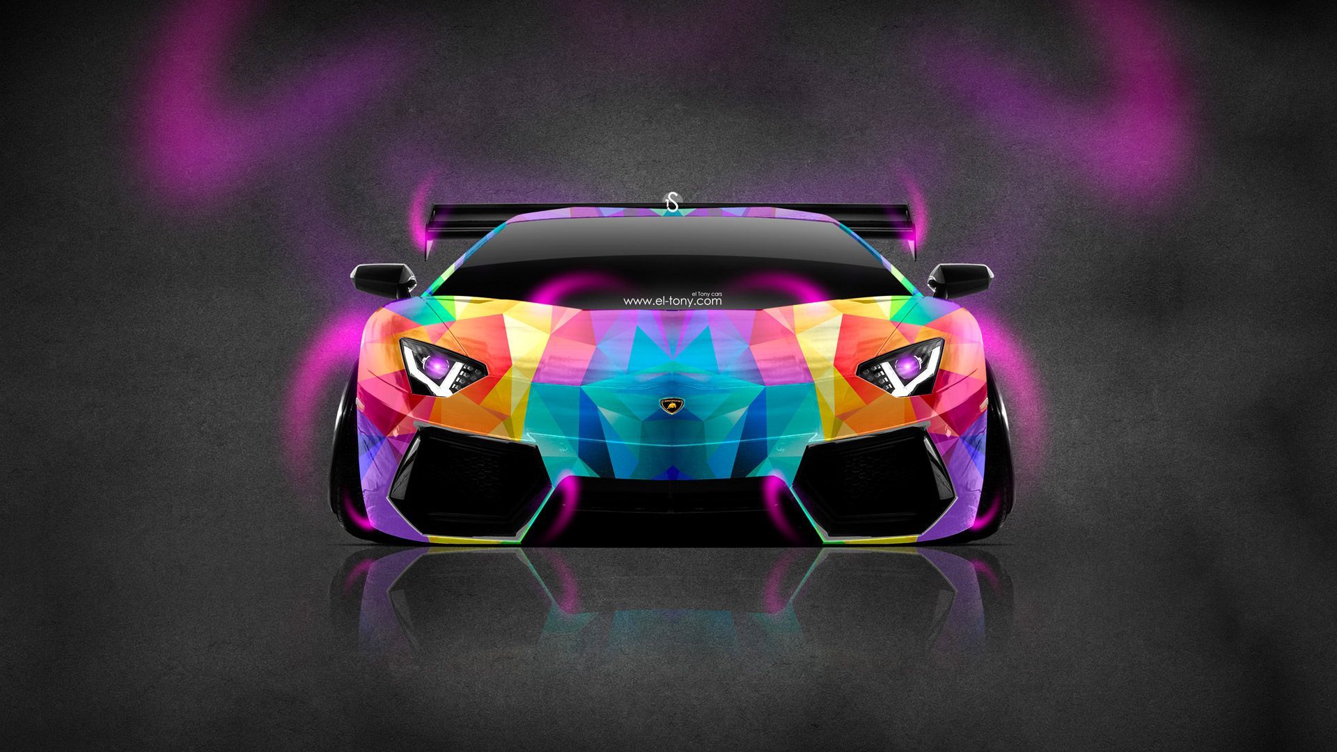 Lamborghini colorata effetto neon, 1920x1080 Full HD, PC Desktop