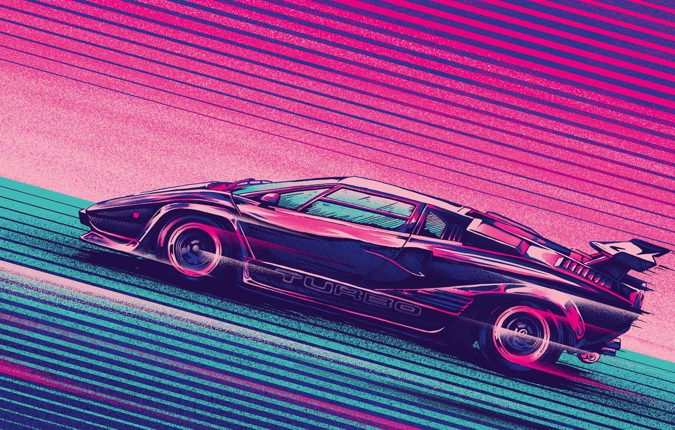 Lamborghini nera stile neon, 1332x850 720p, PC