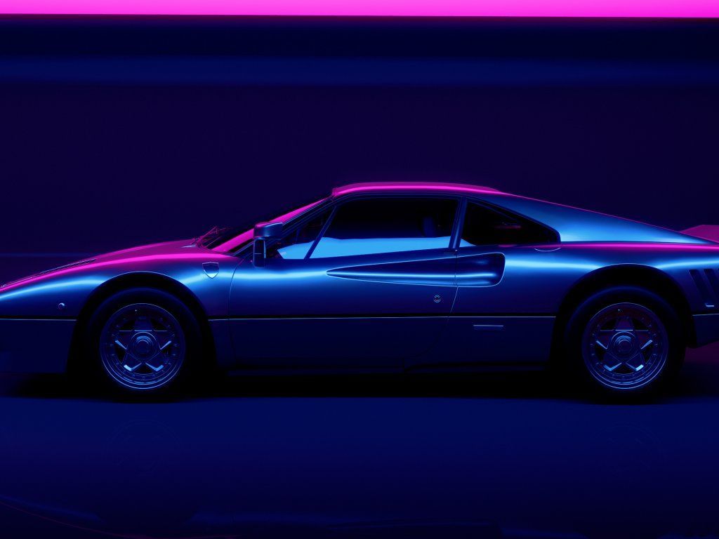 Auto sportiva neon blu, 1024x768 HD, Desktop