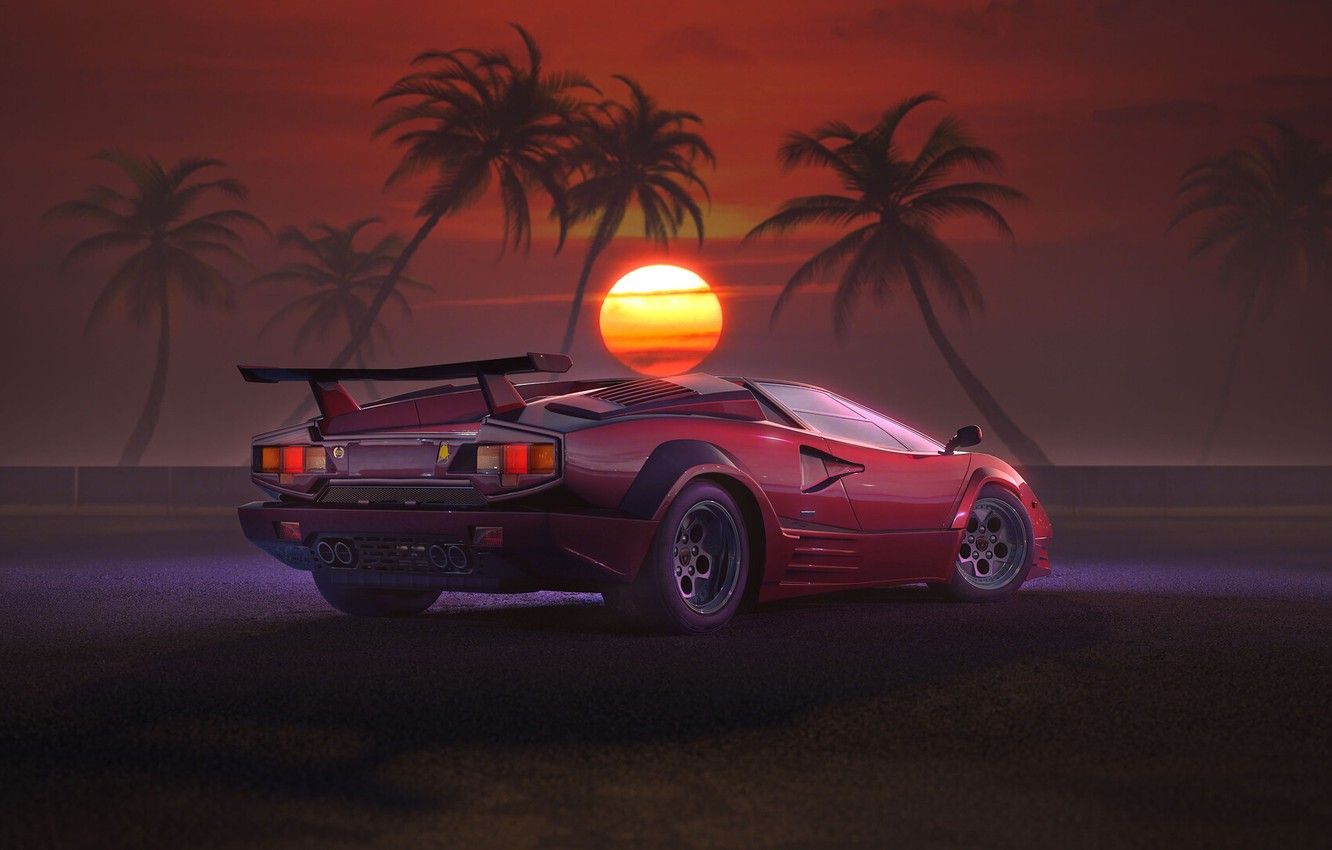 Lamborghini rossa al tramonto, Sant'Agata Bolognese, 1332x850 720p, PC