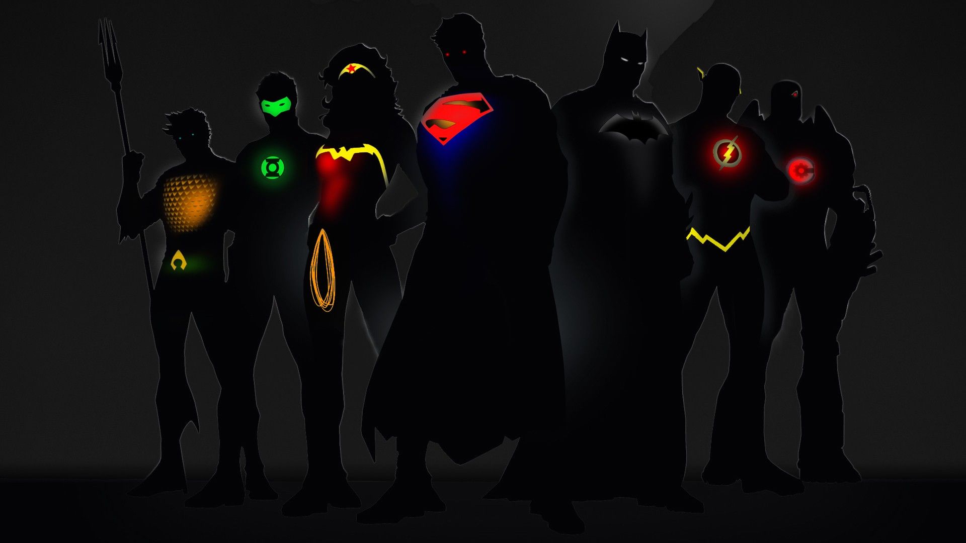 Justice League silhouette loghi, 1920x1080 Full HD 1080p, PC Desktop